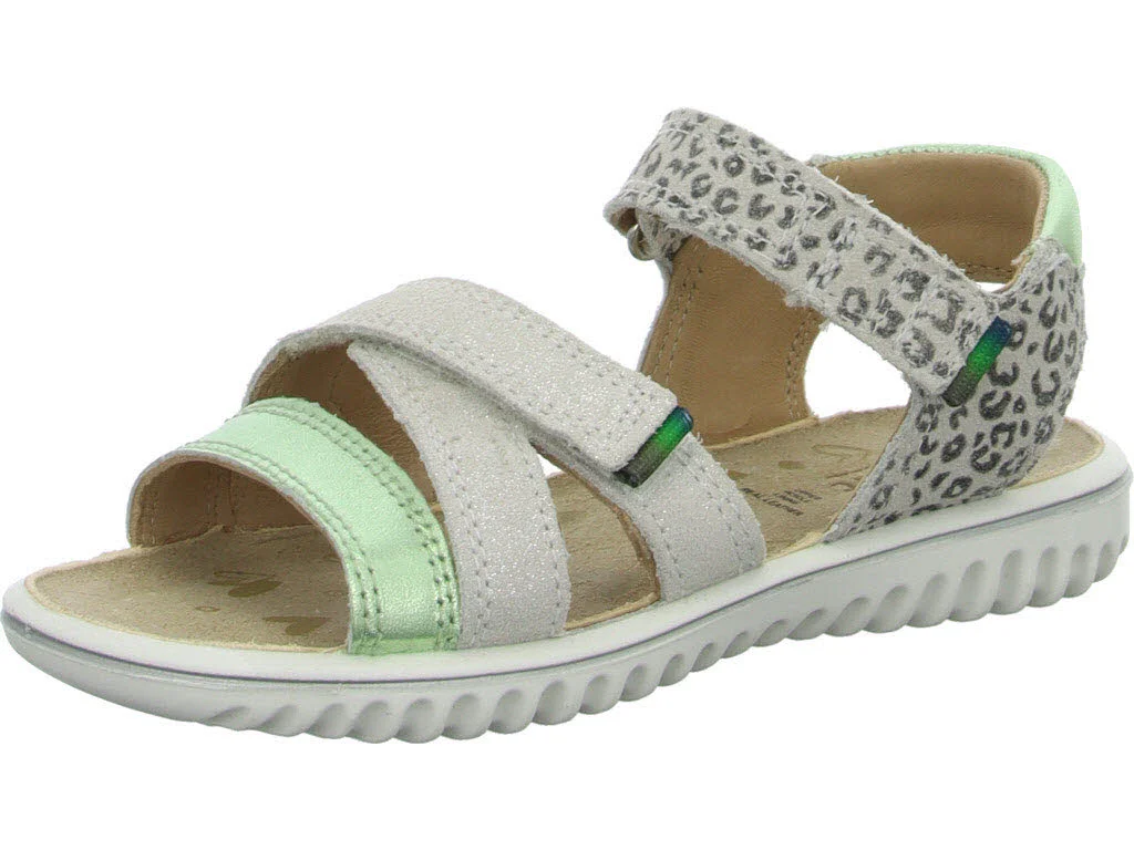 Superfit Kinder Sandalen 1-009014-1010 Sparkle weiß/hellgrün WMS mittel