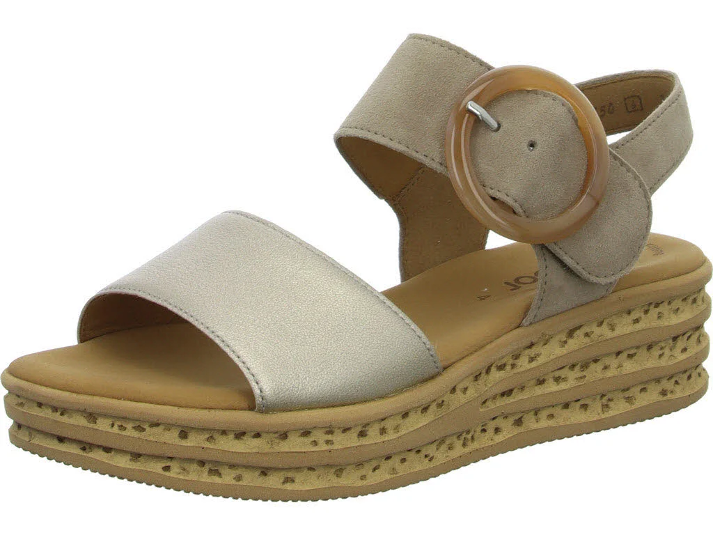 Gabor Damen Sandalen 84.550.62 84.550 puder/rabbit F (schmal/normal)