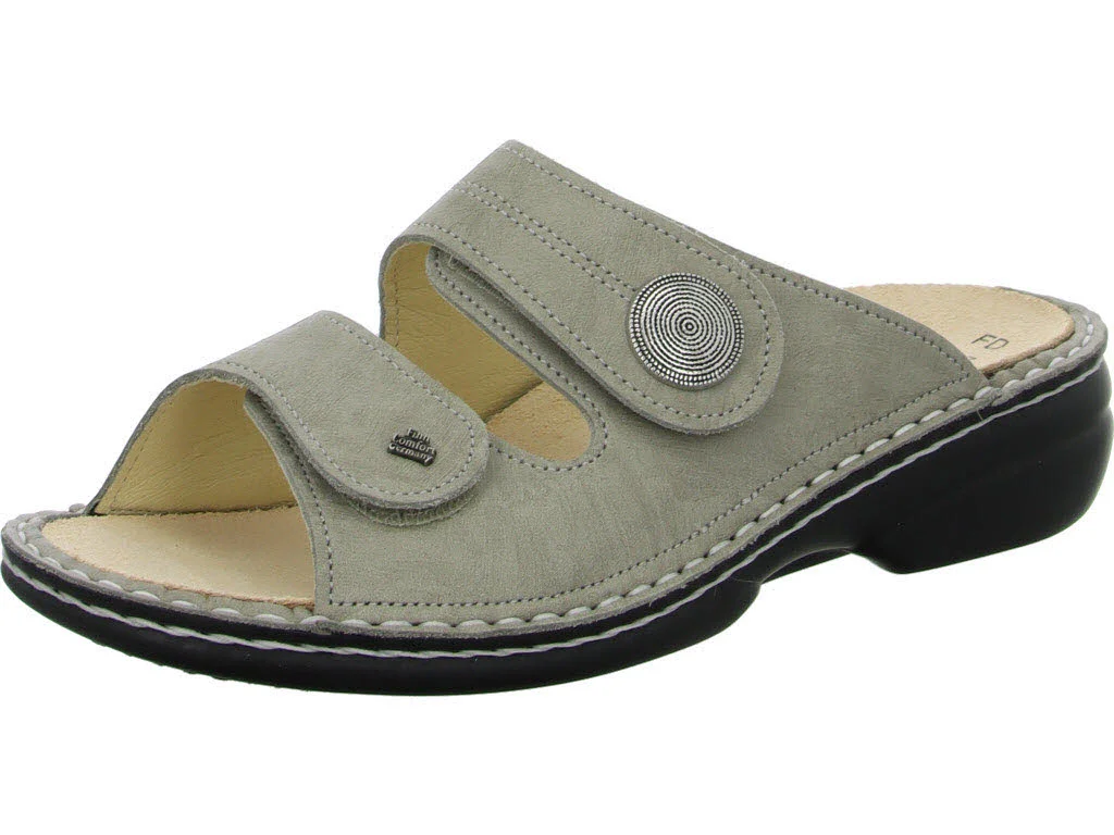 Finn Comfort Damen Pantoletten 02550-825081 Sansibar taupe weit
