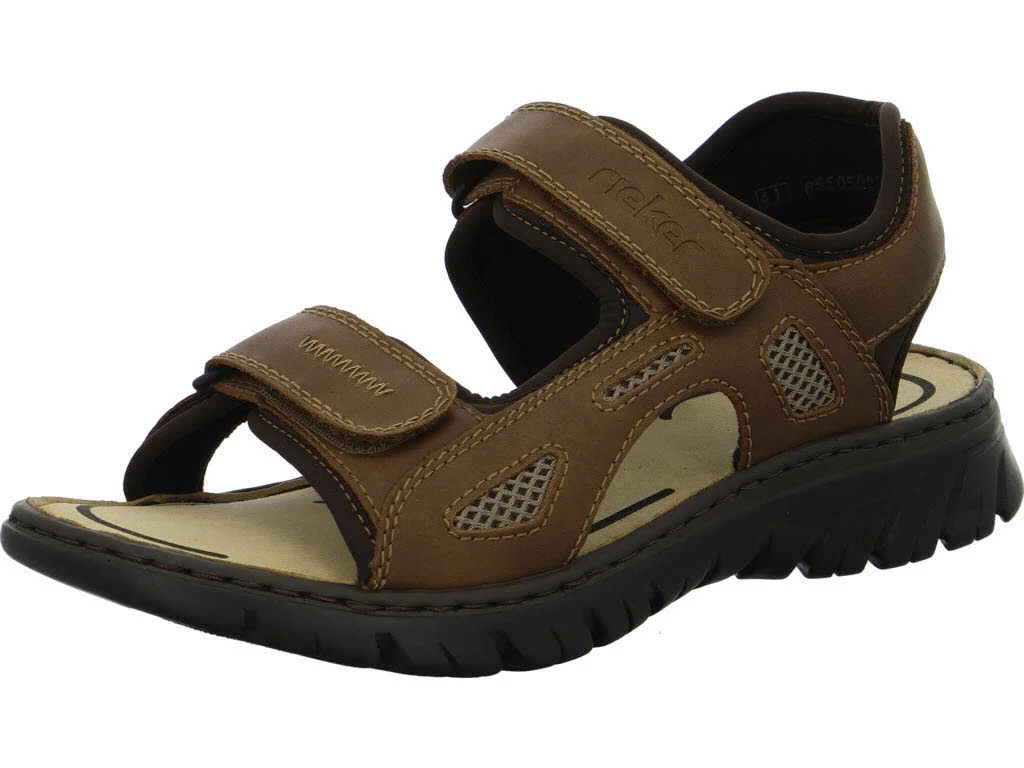 Rieker Herren Sandalen 26761-22 26761 noce/kiesel/braun G (weit)