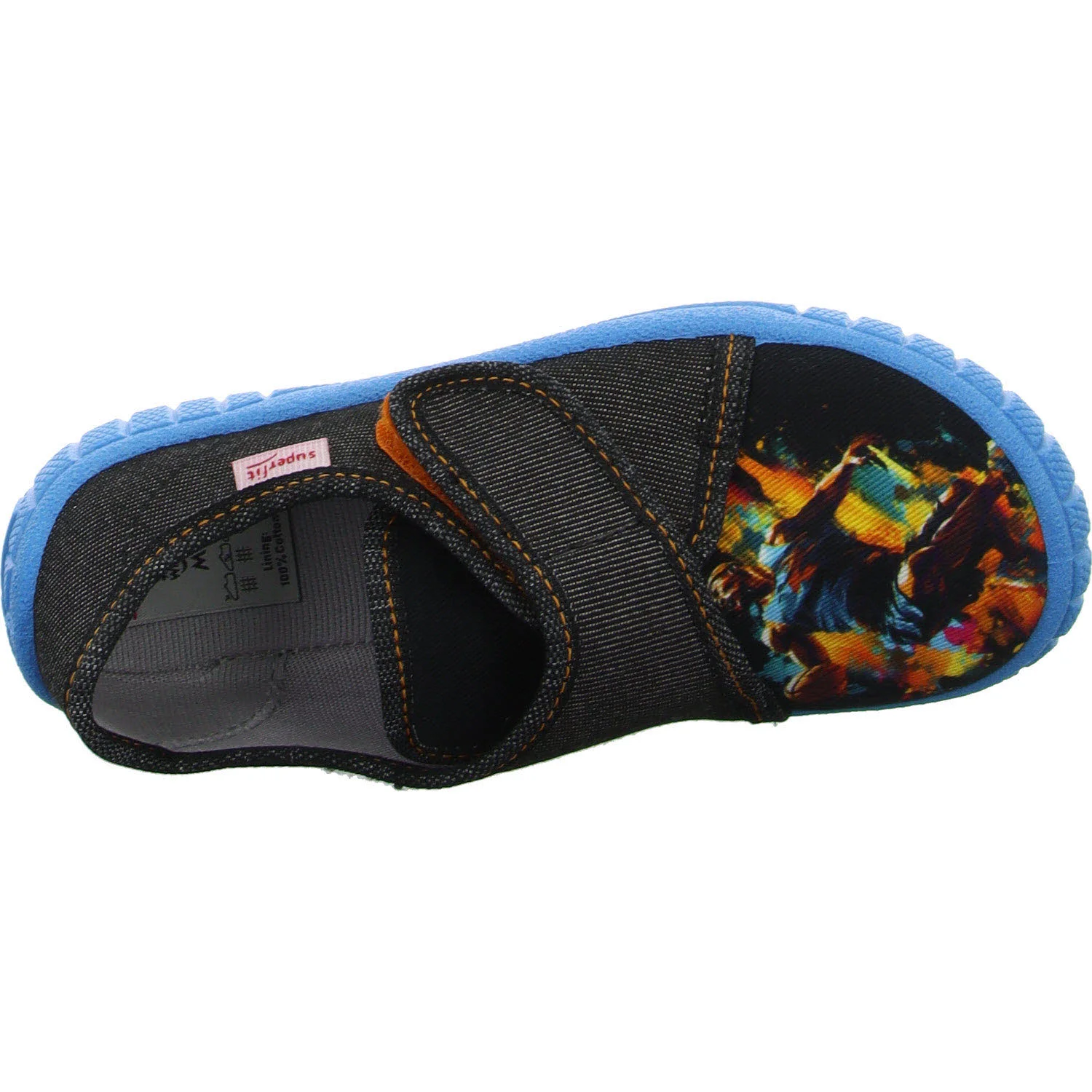 Superfit Kinder Hausschuhe 1-800271-0000 Bill grau/blau WMS mittel