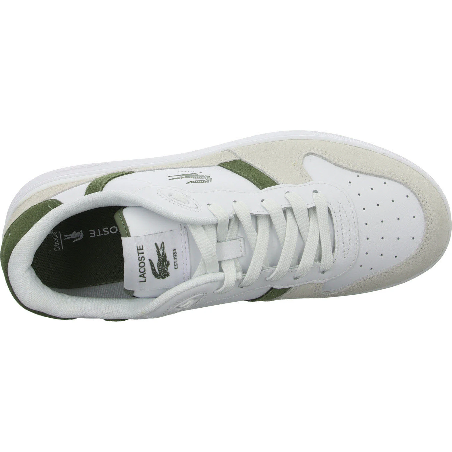 Lacoste Herren Schnürschuhe 51SMA0168_2H4 Men's T-Clip Set Sneakers white/khaki normal