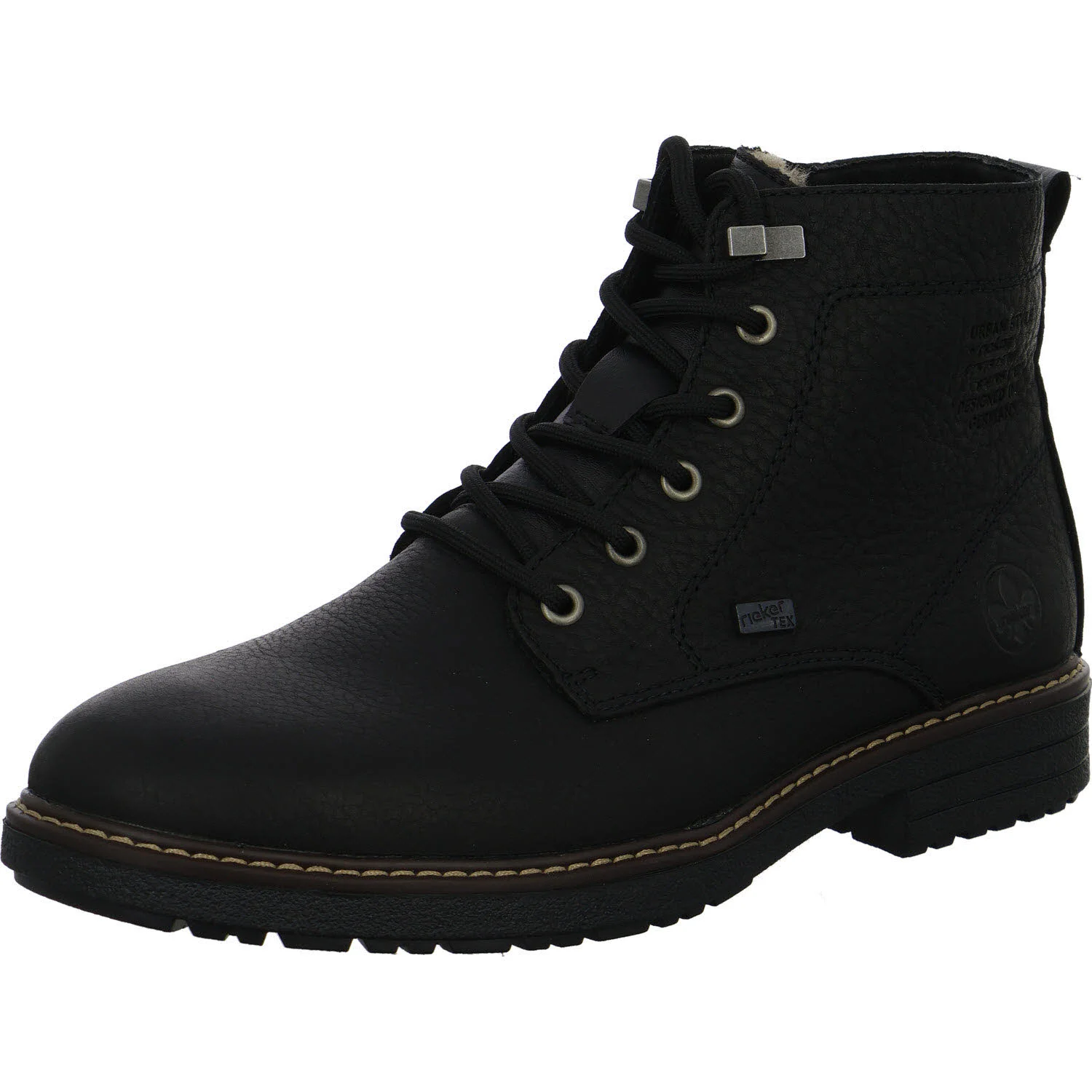 Rieker Herren Schnürstiefel warm 33121-00 33121 schwarz/schwarz G 1/2 (weit)