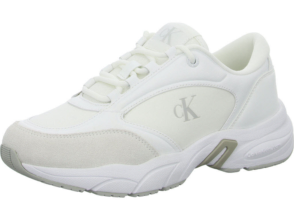Calvin Klein Damen Schnürschuhe YW0YW01743YAF RETRO TENNIS MG MIX brigth white normal
