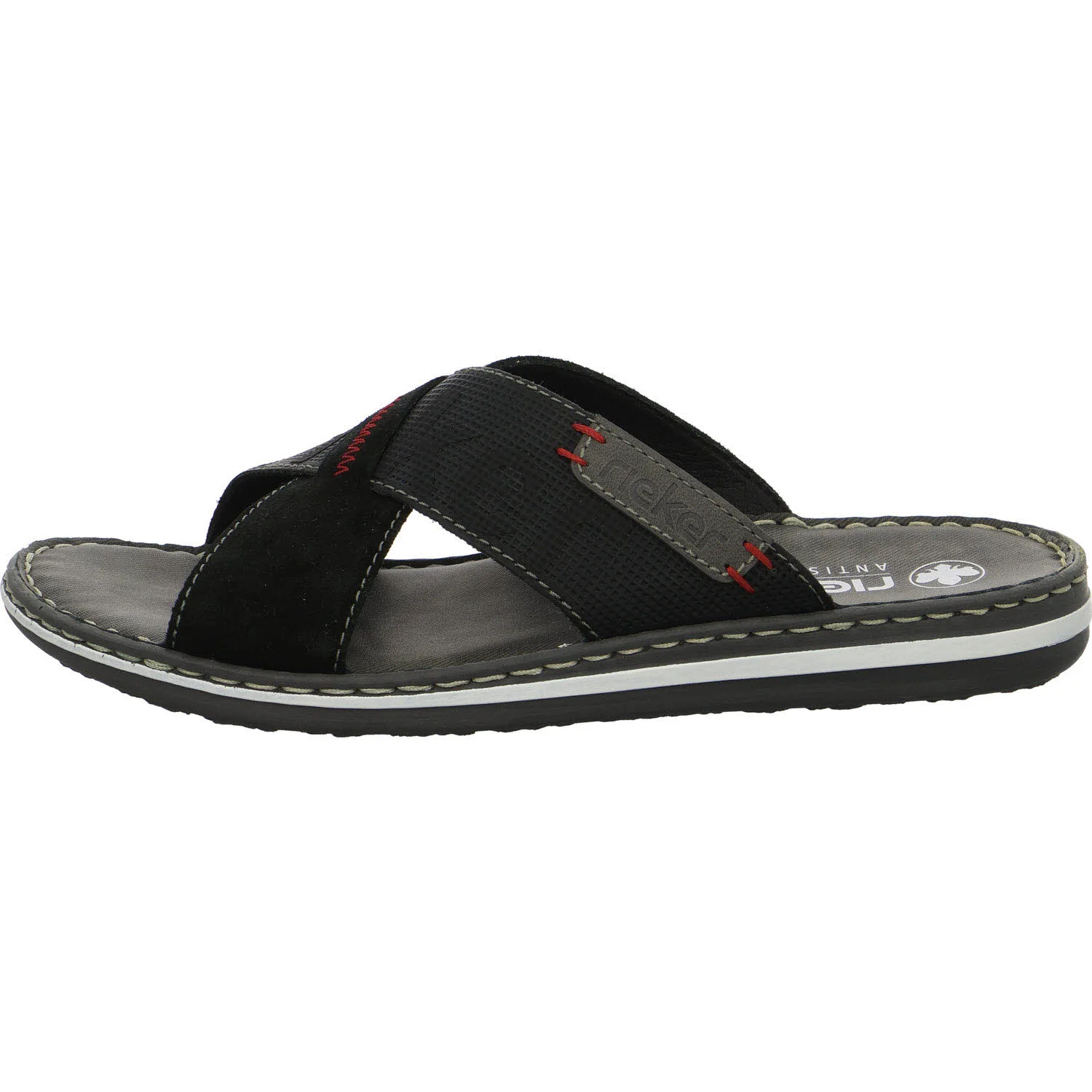 Rieker Pantoletten 21098-02 21098 schwarz/schwarz/cenere/negro G (weit)