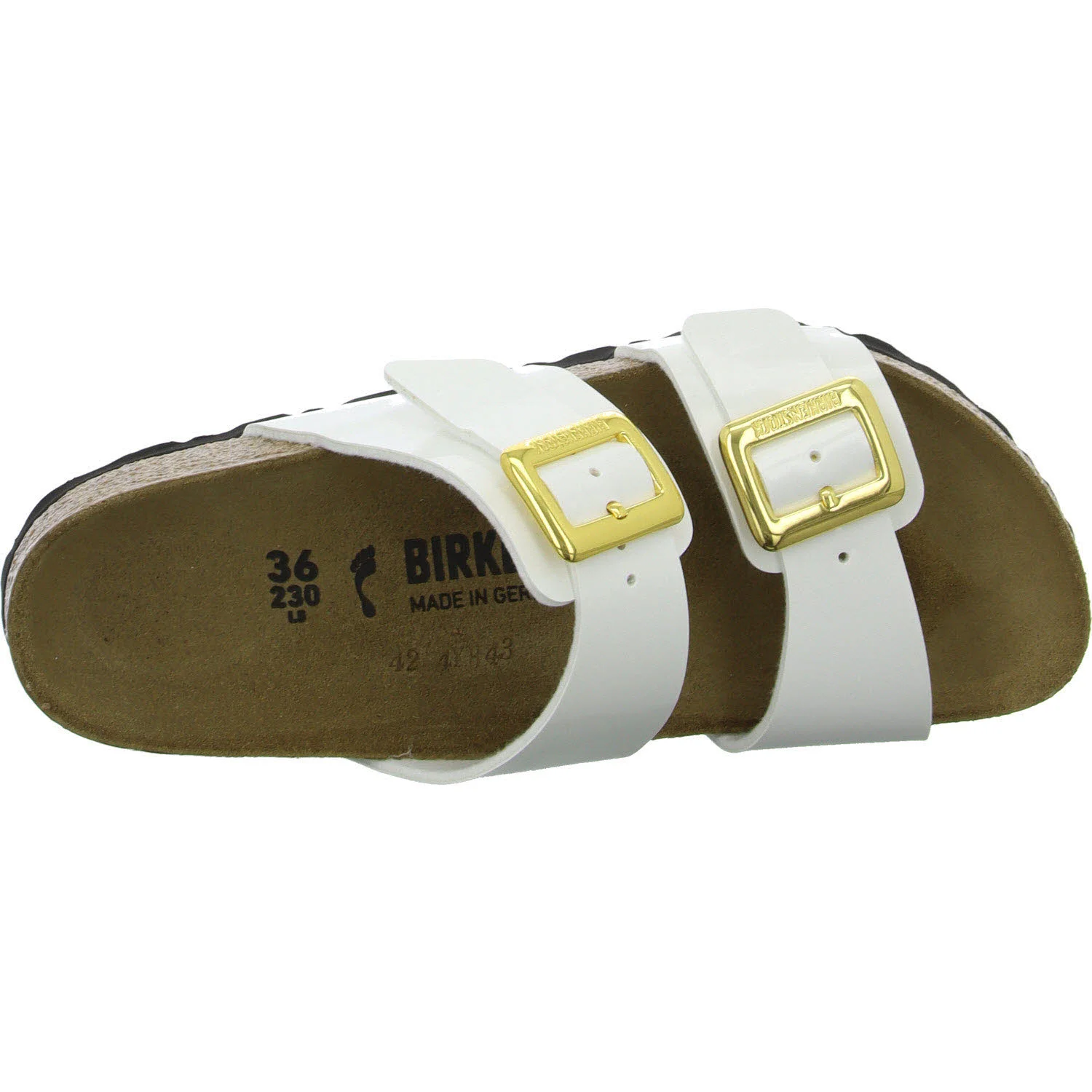 Element 8 von 8 (Bild) – BIRKENSTOCK Pantoletten 1029438 Sydney Cushion Buckle patent white schmal