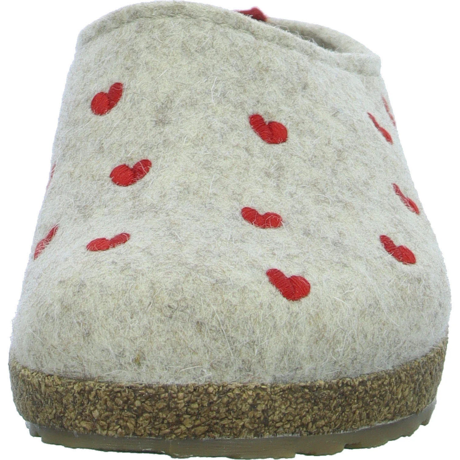Haflinger Damen Winterpantoffel 741031-0-46 Grizzly Cuoricini beigemeliert öko normal
