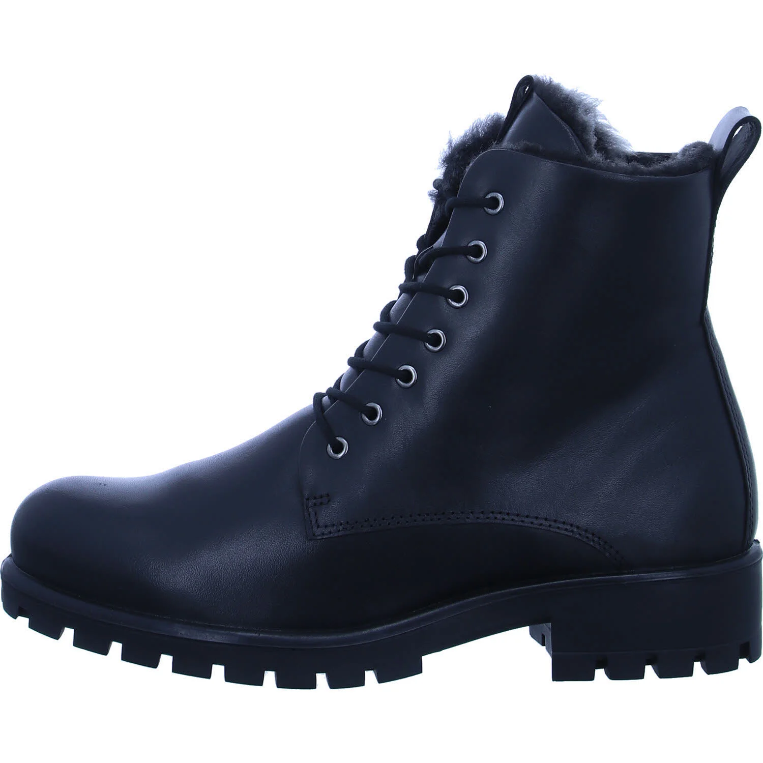 Element 6 von 7 (Bild) – Ecco Damen Schnürstiefel warm 490053/01001 Modtray Women's Lace-up Shearling-lined Mid-cut Boot black normal