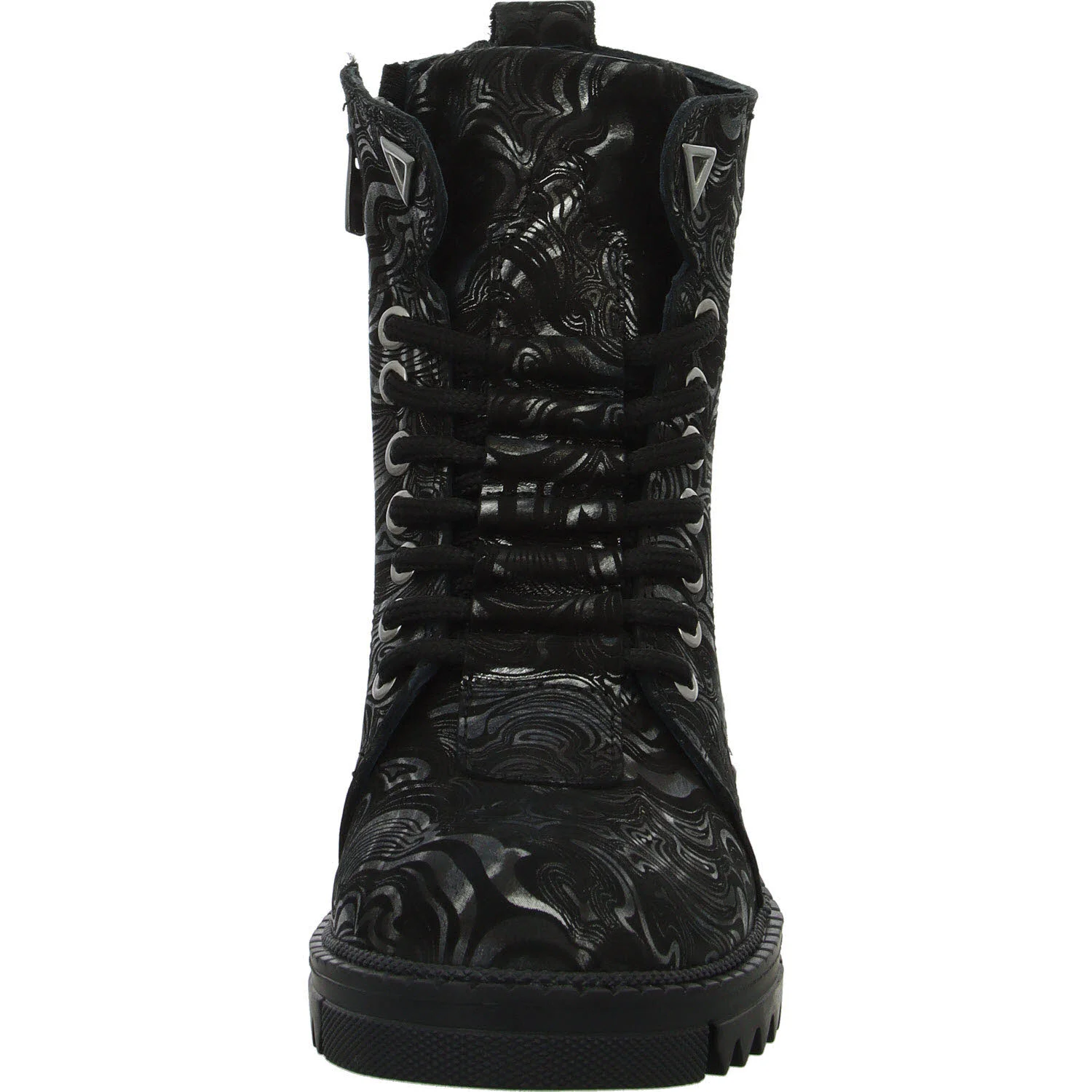 2go Fashion Damen Schnürstiefel 8063503-921 8063503 schwarz/silber normal