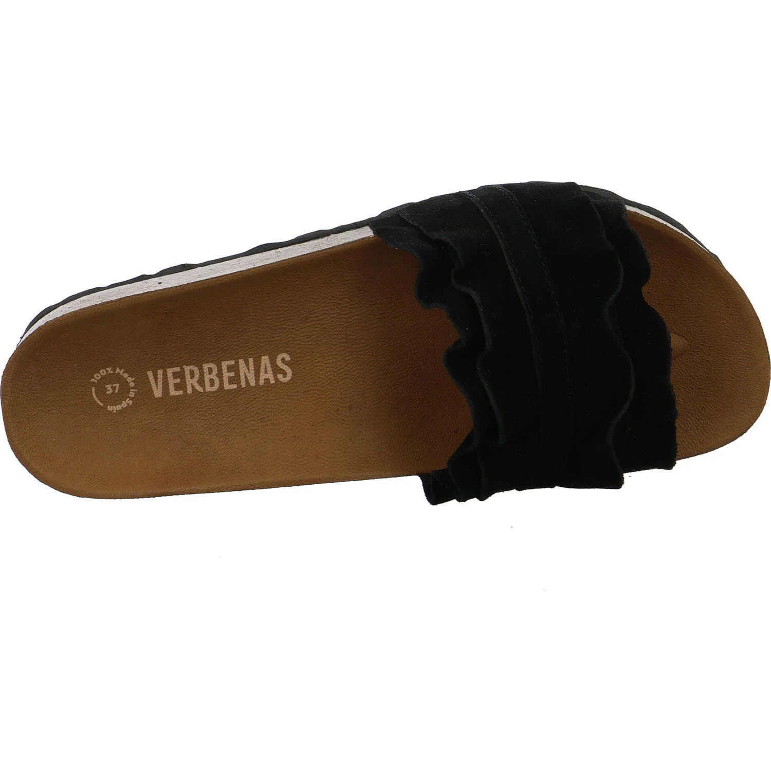 Verbenas Damen Pantoletten 3300620220 042 ROCIO SERRAJE VOLANTE negro normal