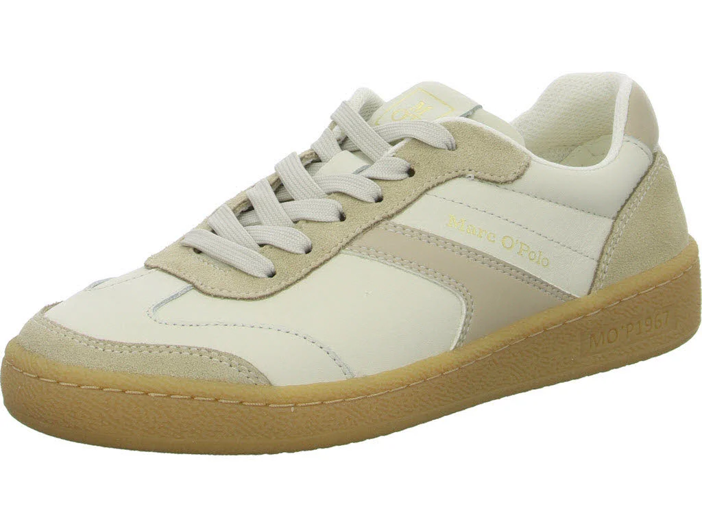 Marc O'Polo Damen Schnürschuhe 501 16263501100 126 50116263501100 white cotton/light dusty sand normal