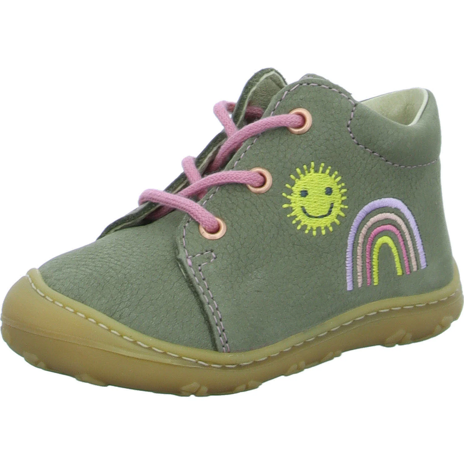 Ricosta Kinder Halbschuhe zum Schnüren 50 1203202/530 Mecki eukalyptus/Regenbogen WMS mittel