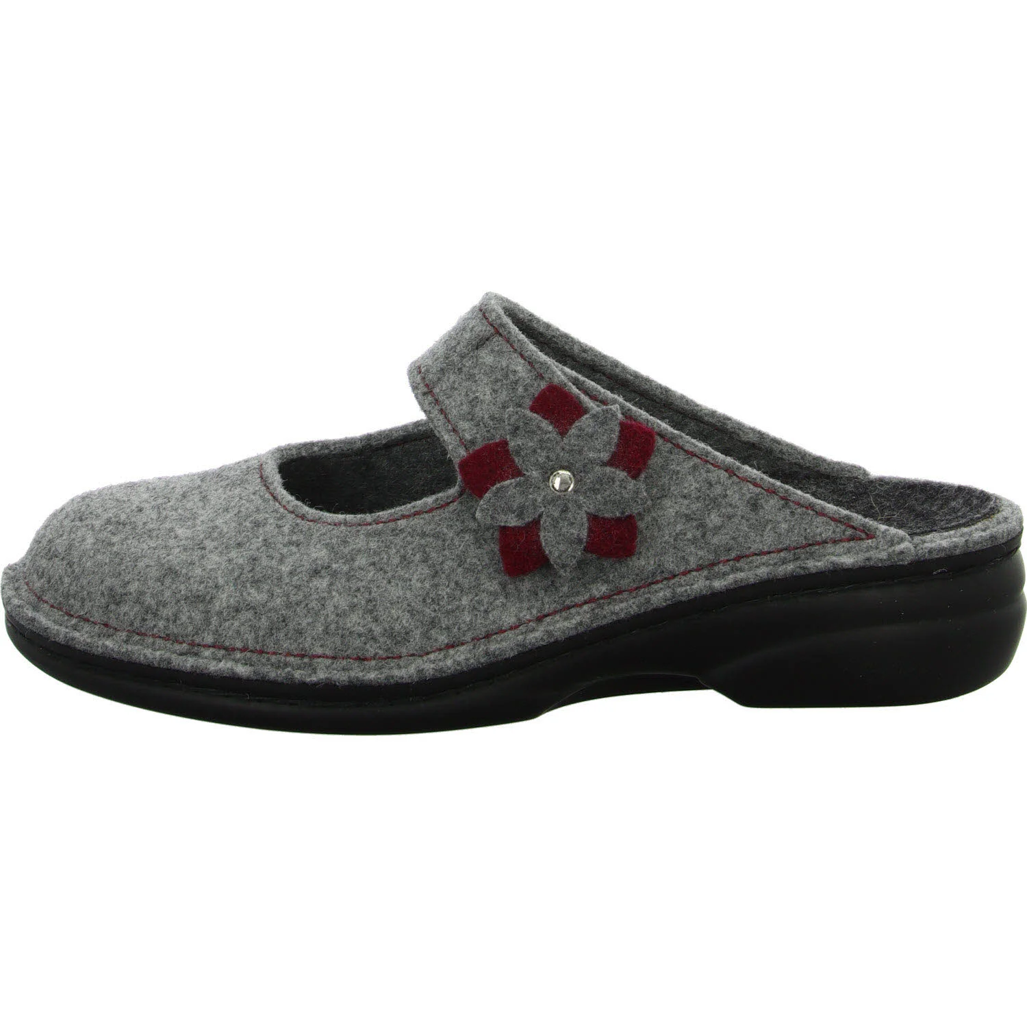 Finn Comfort Damen Winterpantoffel 06560-901198 Arlberg lightgrey/cassis weit