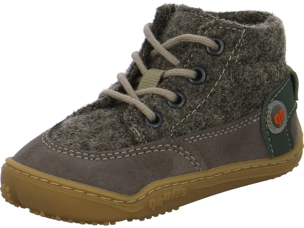 qnuffs Kinder Halbschuhe zum Schnüren QN 0010162/460 Weide meteor/salbei WMS mittel