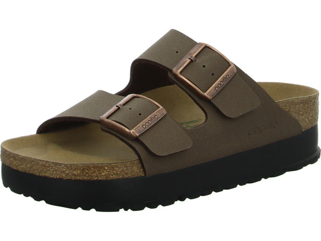 Papillio von BIRKENSTOCK Pantoletten 1027417 Arizona PAP Flex Platform mocca schmal