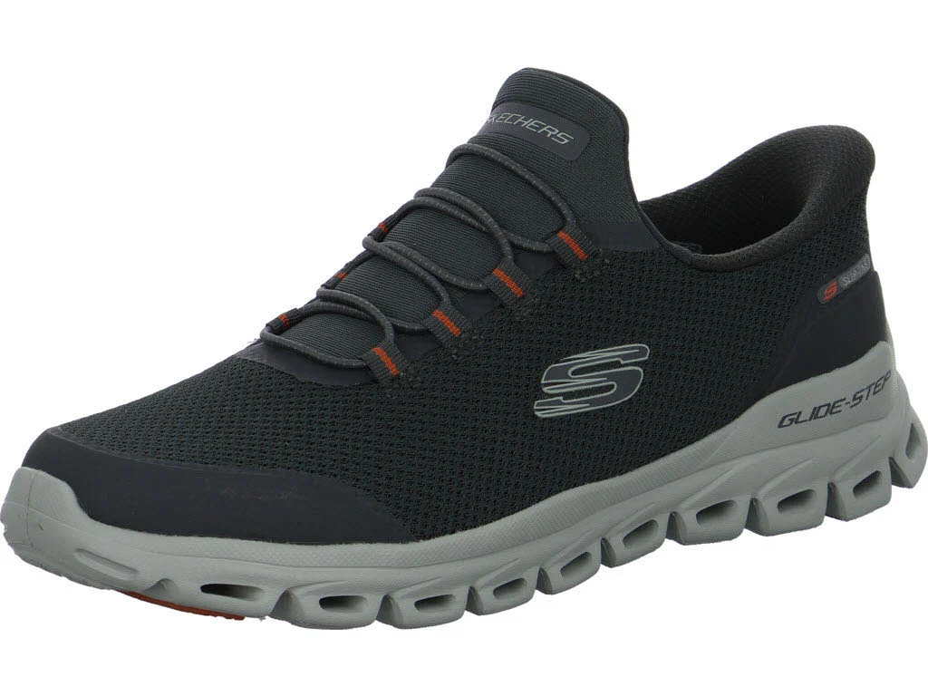 Skechers Herren Slipper 233017 CCOR Glide Step - Remnynt charcoal/orange normal