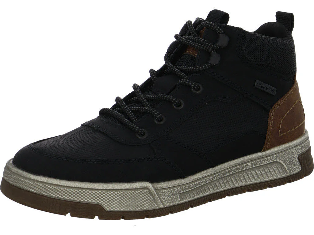 Rieker Herren Schnürstiefel warm 36020-00 36020 schwarz/zimt/schwarz H (extra weit)