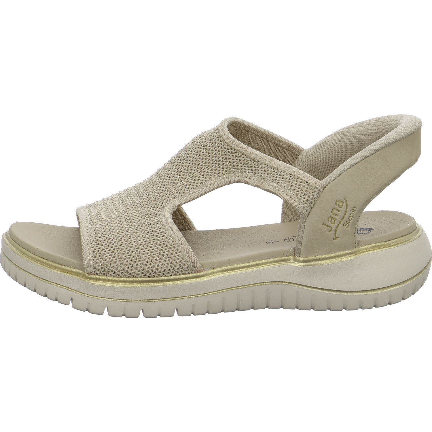 Jana Damen Sandalen 8-28775-46/499 8-28775-46 beige/gold H (weit)