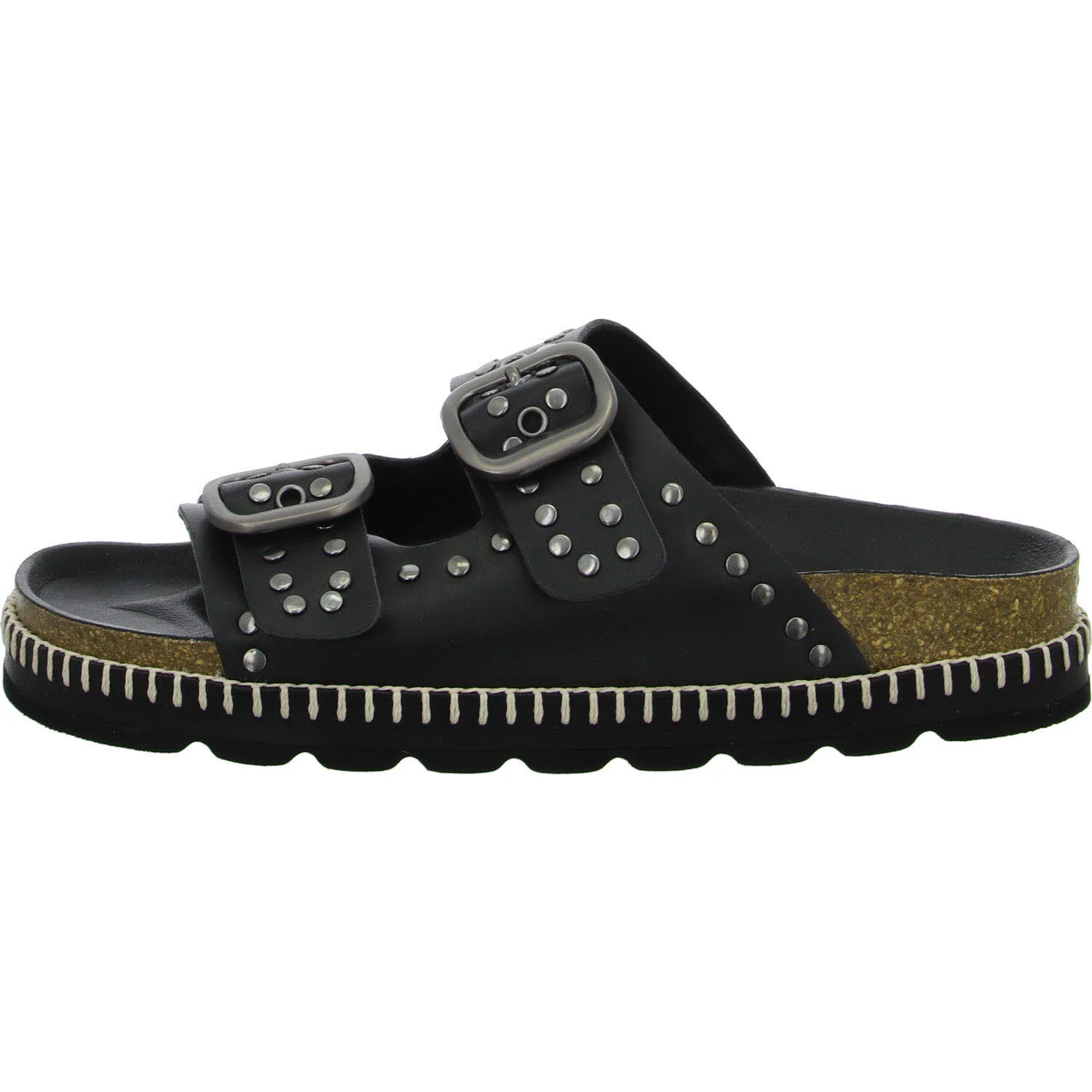 Verbenas Damen Pantoletten 2300640395 042 GALATEA NAPA TACHAS negro normal