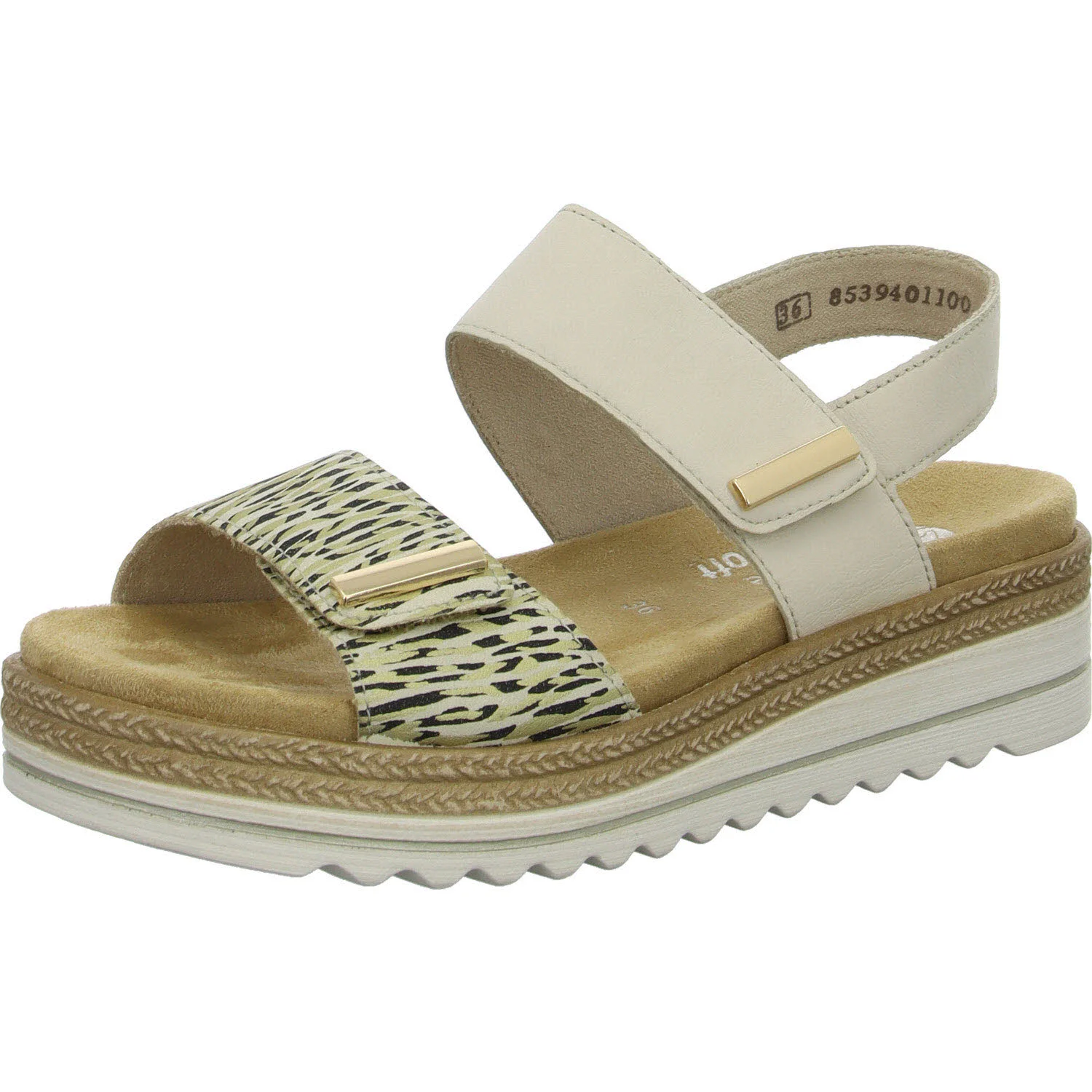 Element 2 von 8 (Bild) – Remonte Damen Sandalen D0Q59-60 D0Q59 beige-gold/porzellan F 1/2 (normal)