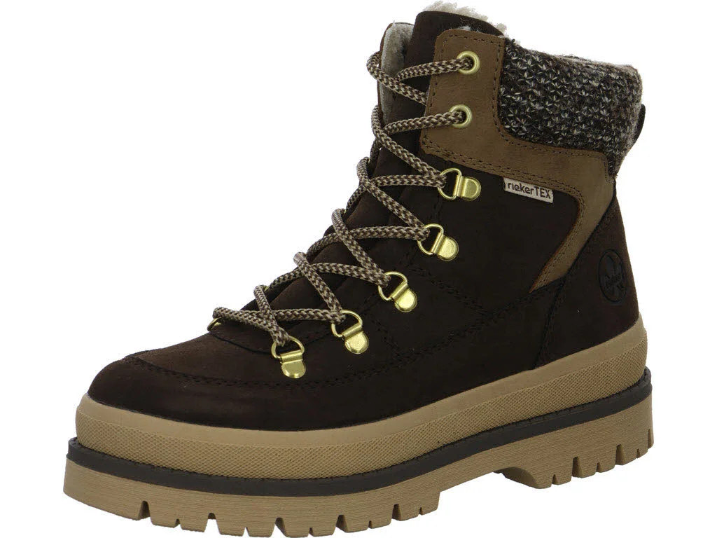 Rieker Damen Schnürstiefel warm Y6210-25 Y6210 rancho/oat/braun-beige F 1/2 (normal)