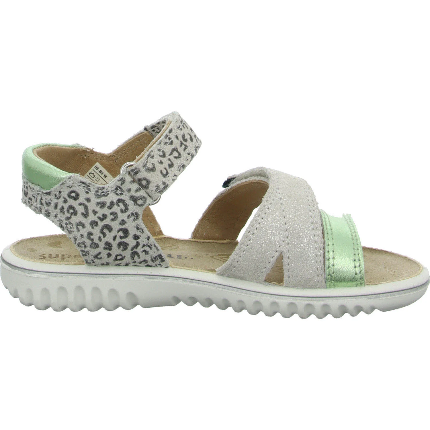 Element 7 von 8 (Bild) – Superfit Kinder Sandalen 1-009014-1010 Sparkle weiß/hellgrün WMS mittel