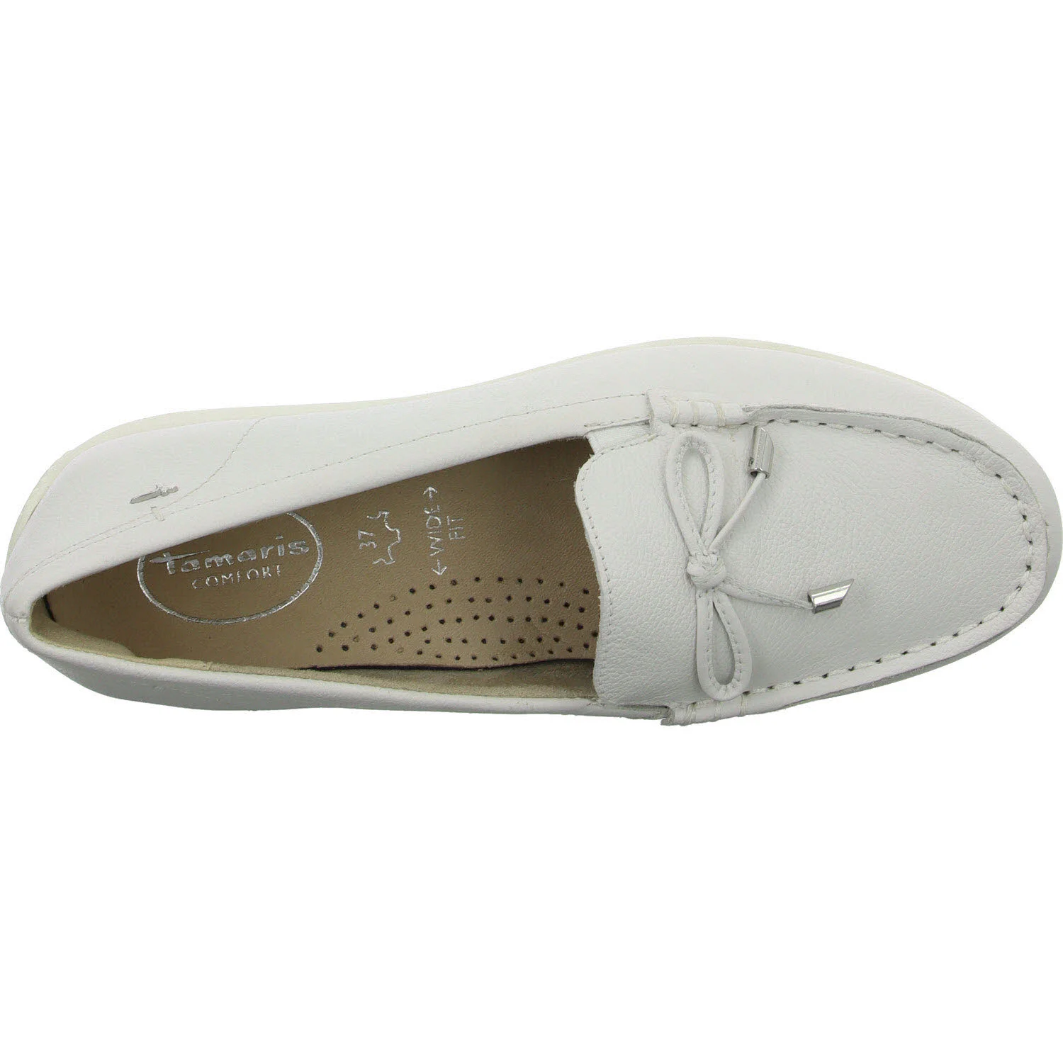 Tamaris Comfort Damen Slipper 8-84600-44/108 8-84600-44 white nappa weit
