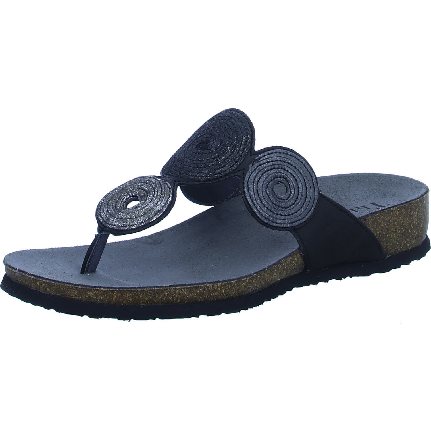 Think Damen Pantoletten 3-000372-0000 Julia schwarz/kombi F 1/2 (normal)