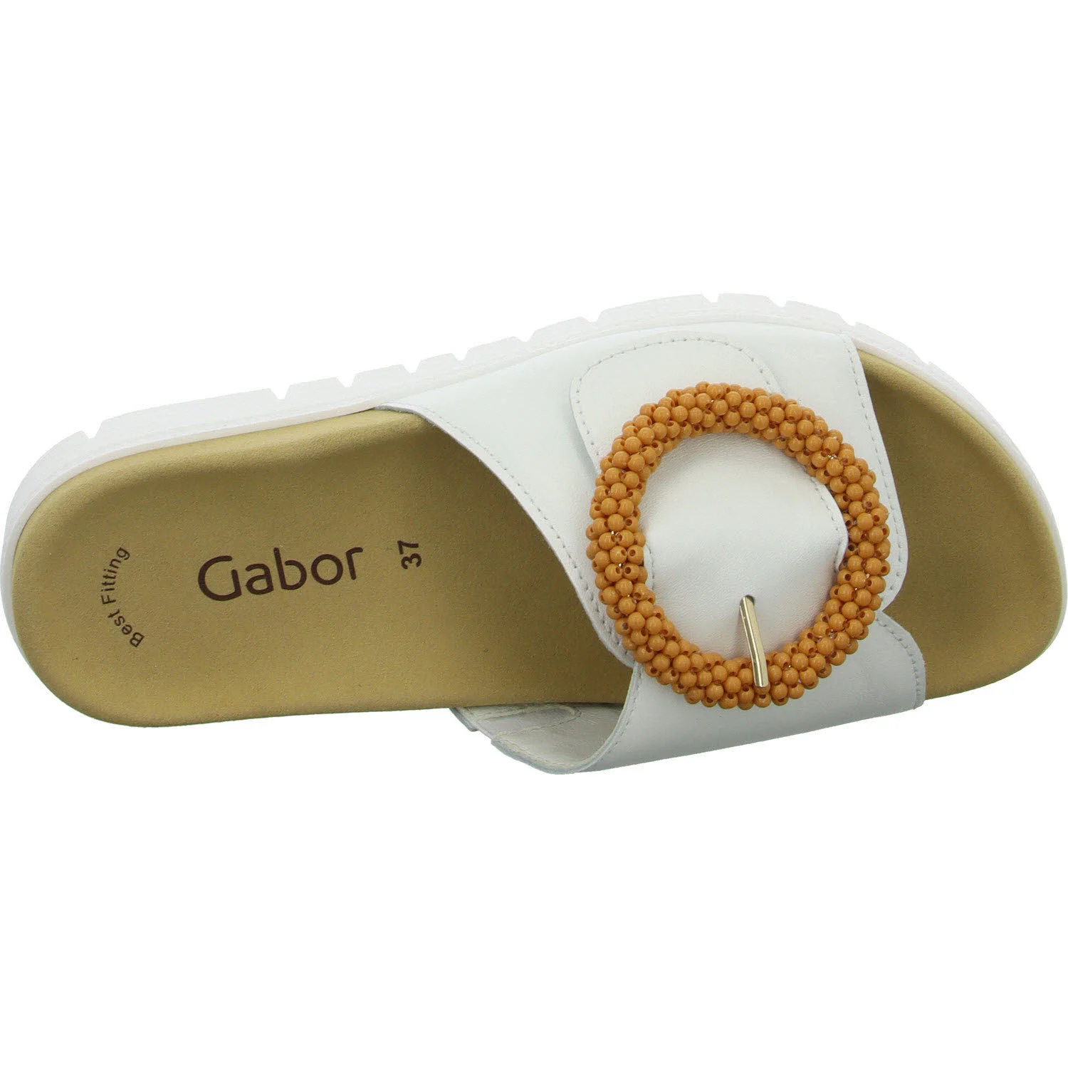Element 8 von 8 (Bild) – Gabor Damen Pantoletten 63.745.21 63.745 weiss (cognac) F (schmal/normal)