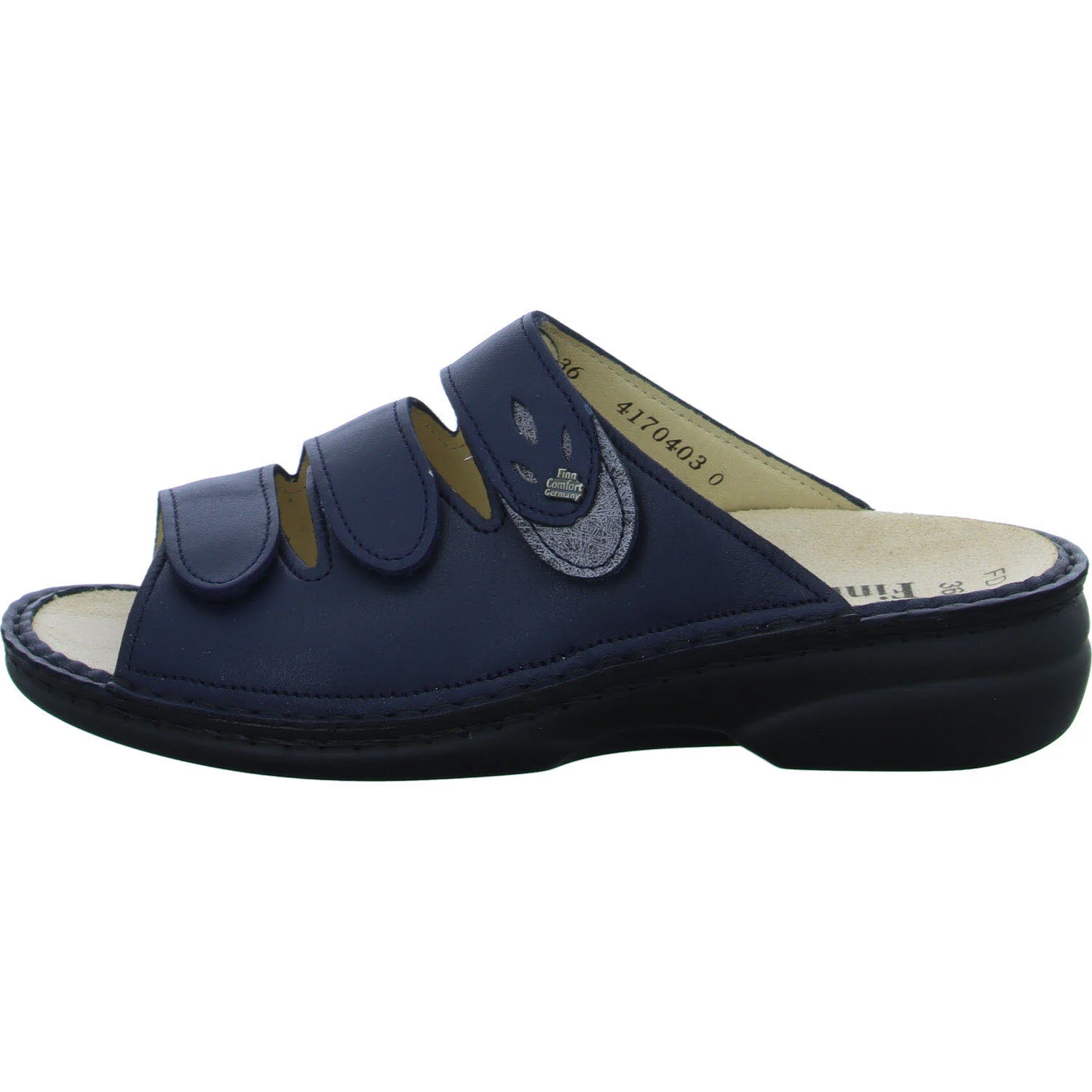 Element 6 von 8 (Bild) – Finn Comfort Damen Pantoletten 02554-902821 Kos navy/platin weit