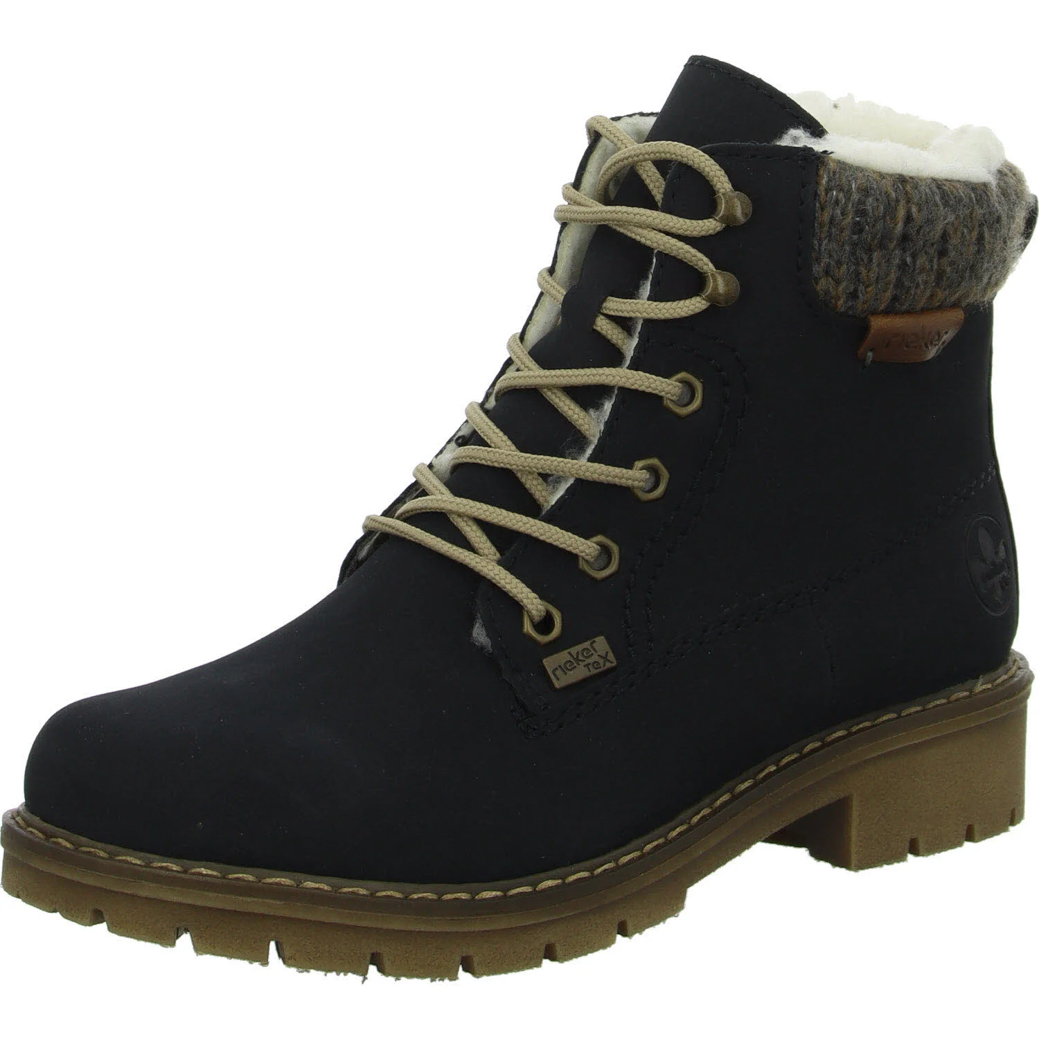 Rieker Damen Schnürstiefel warm Y9118-14 Y9118 pazifik/mogano/graphit F 1/2 (normal)