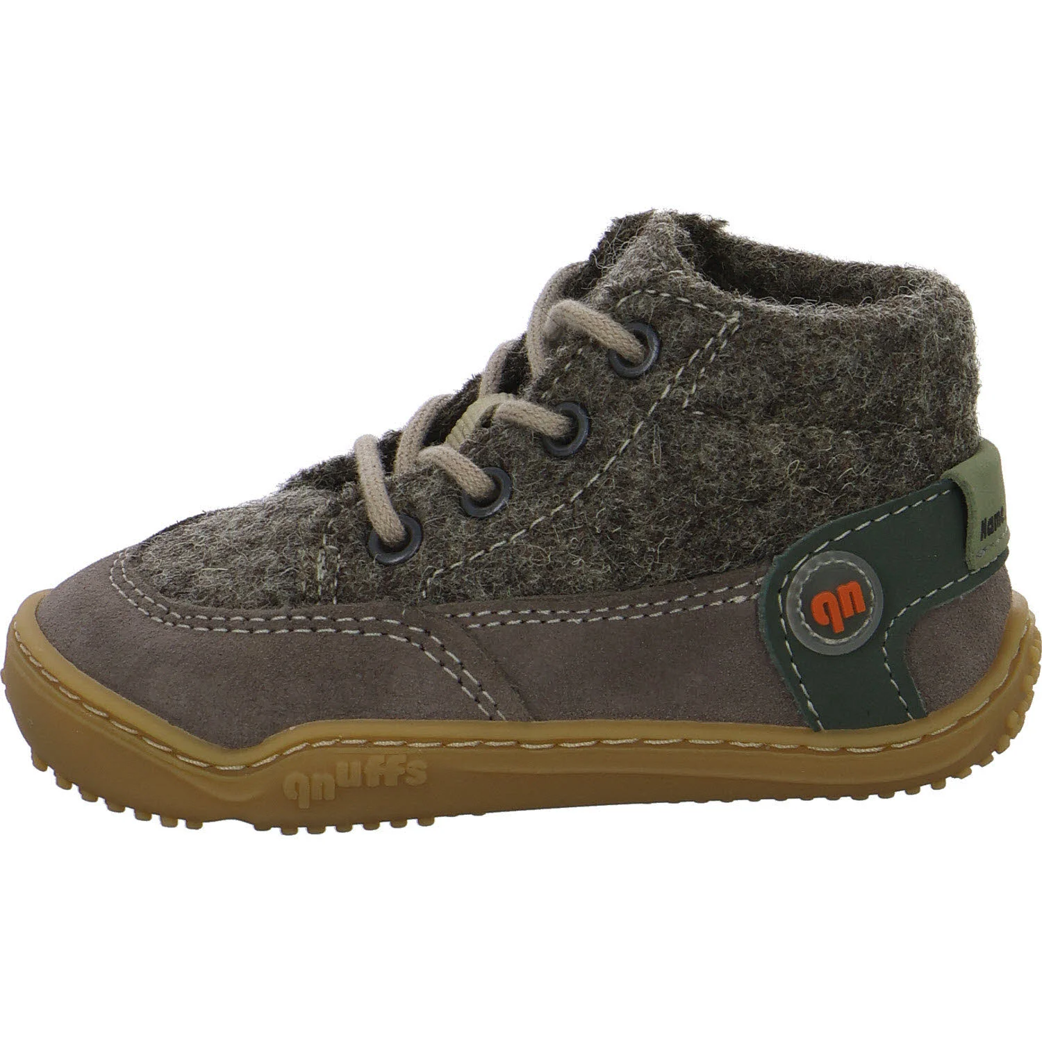 qnuffs Kinder Halbschuhe zum Schnüren QN 0010162/460 Weide meteor/salbei WMS mittel