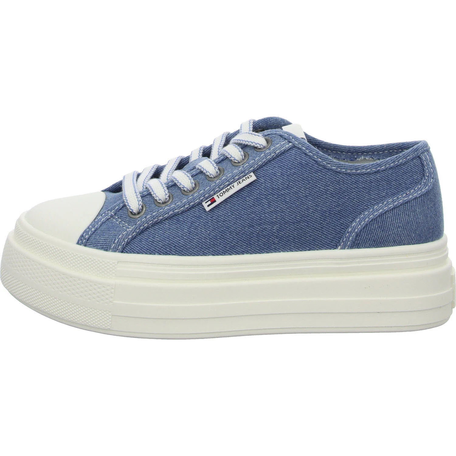 Tommy Jeans Damen Schnürschuhe EN0EN027361CR TJW FOXING FLATFORM LC denim normal