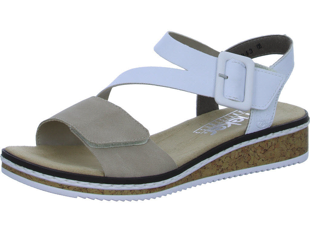 Rieker Damen Sandalen V3660-60 V3660 nude/weiss F (normal)