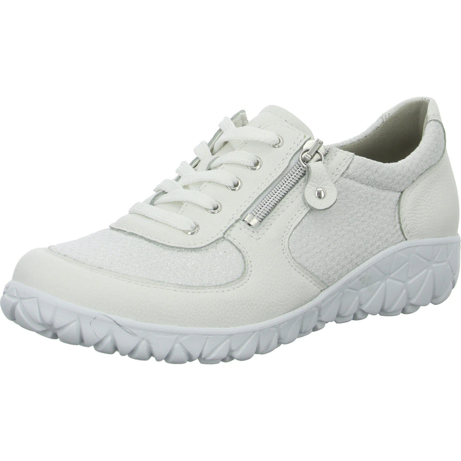 Element 2 von 8 (Bild) – Waldläufer Damen Schnürschuhe H89001-244/663 Havy Soft weiss silber H (weit)