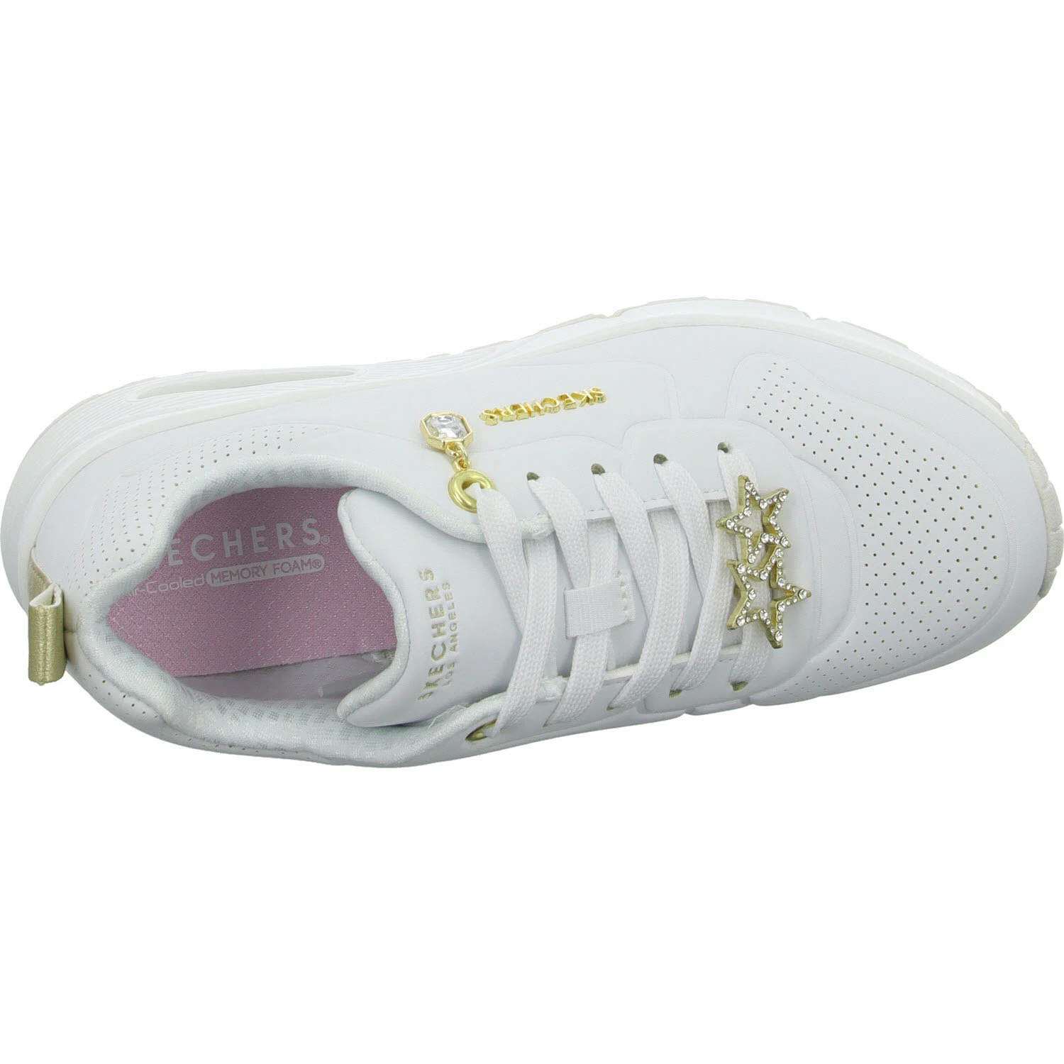 Skechers Kinder Halbschuhe zum Schnüren 310562L WGD Uno Gen1 - Trendy Jewels white/gold normal