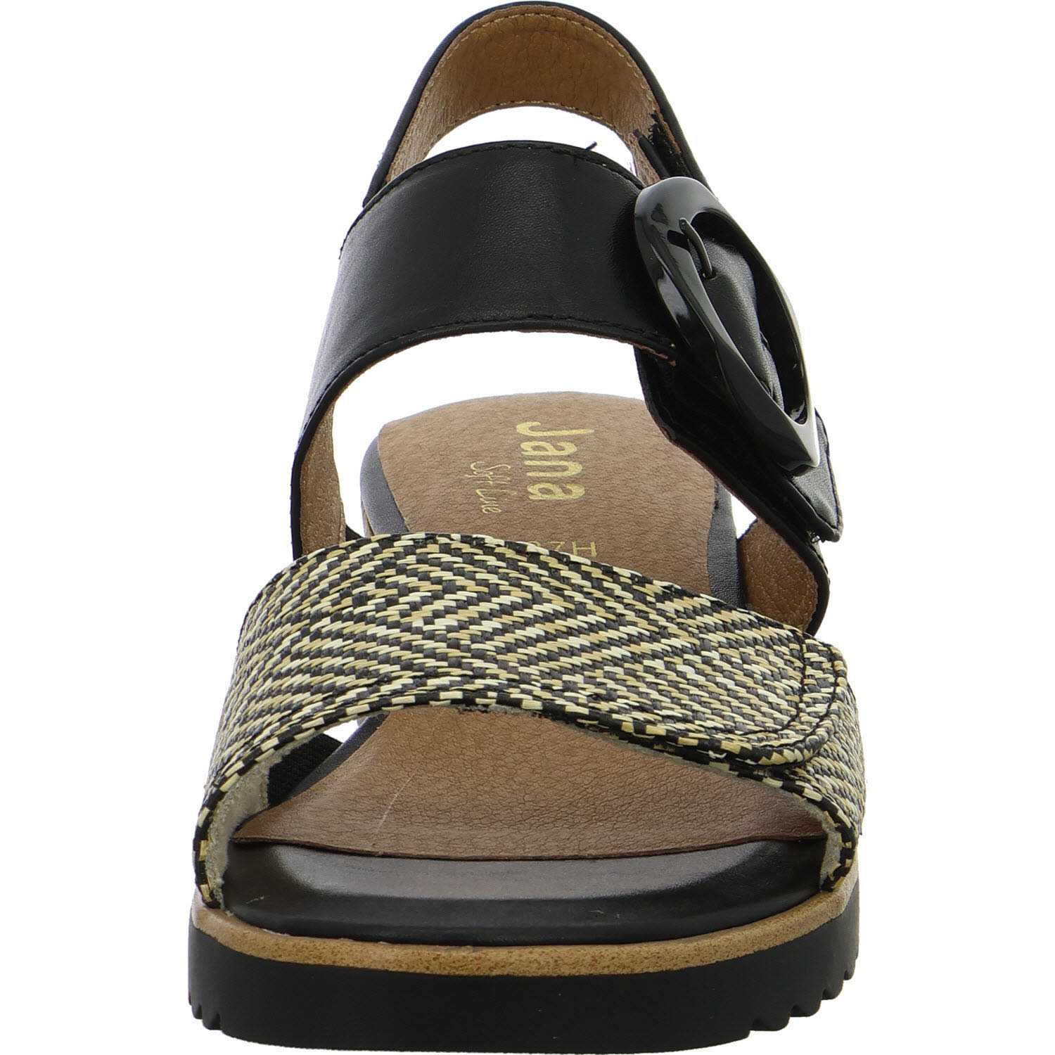 Jana Damen Sandalen 8-28776-46/030 8-28776-46 black/nature H (weit)
