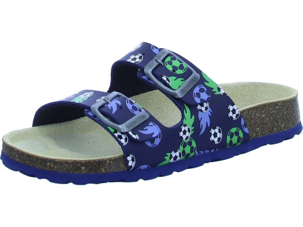 Superfit Kinder Pantoletten mit Fußbett 800111-8020 800111 blau WMS mittel