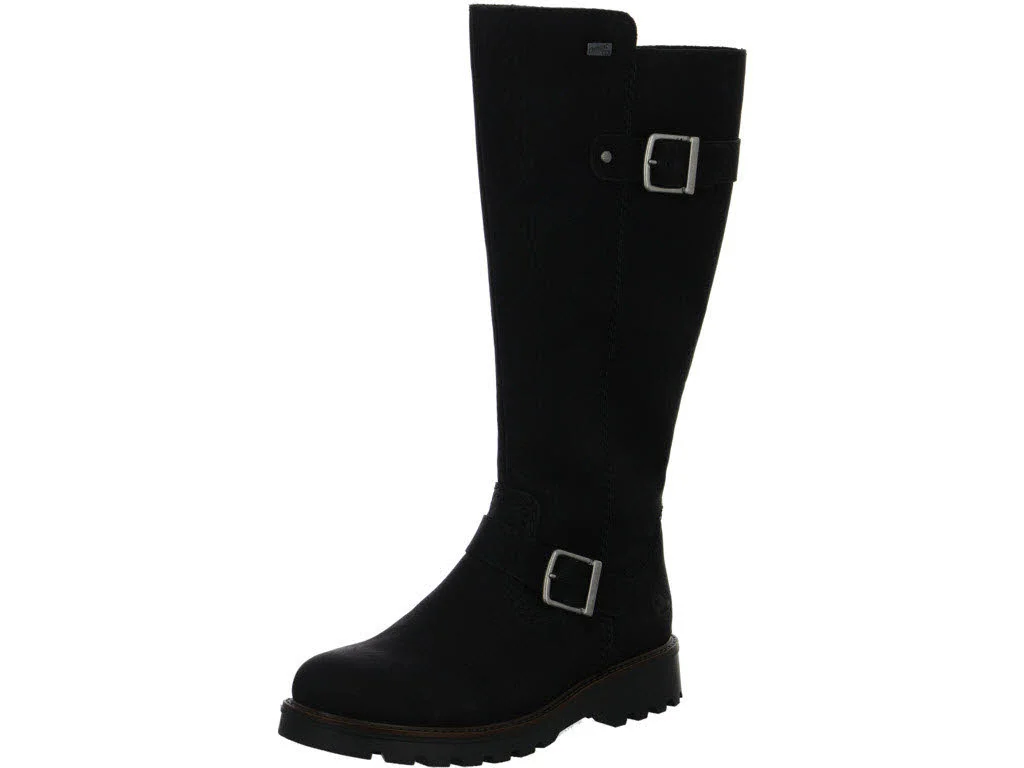 Rieker Damen Langschaftstiefel warm 73292-00 73292 schwarz F 1/2 (normal)
