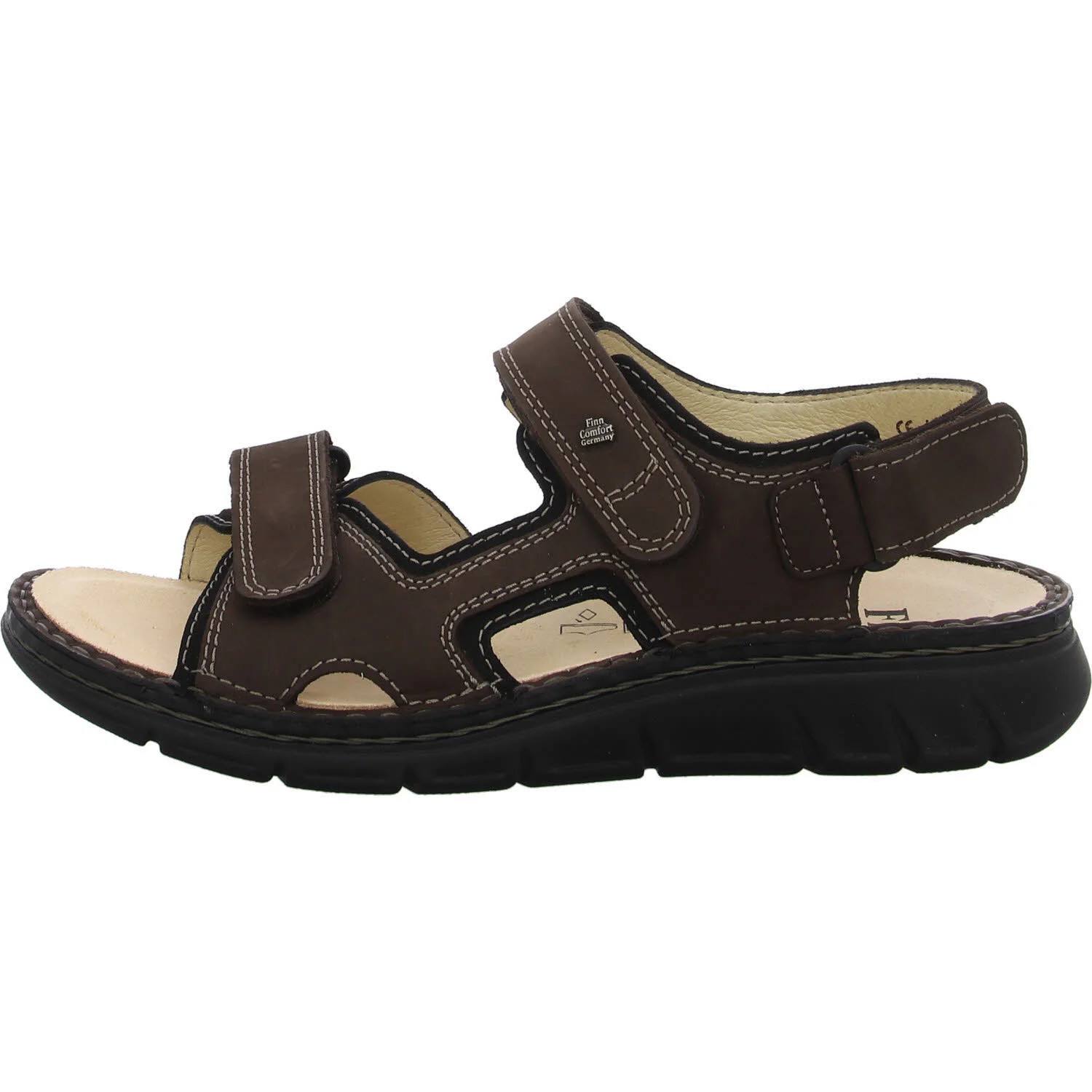 Finn Comfort Herren Sandalen 81540-901762 Wanaka-S grizzly/schwarz weit