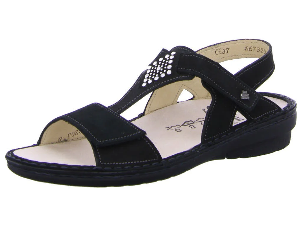 Element 1 von 7 (Bild) – Finn Comfort Damen Sandalen 02807-007099 Calvia schwarz weit