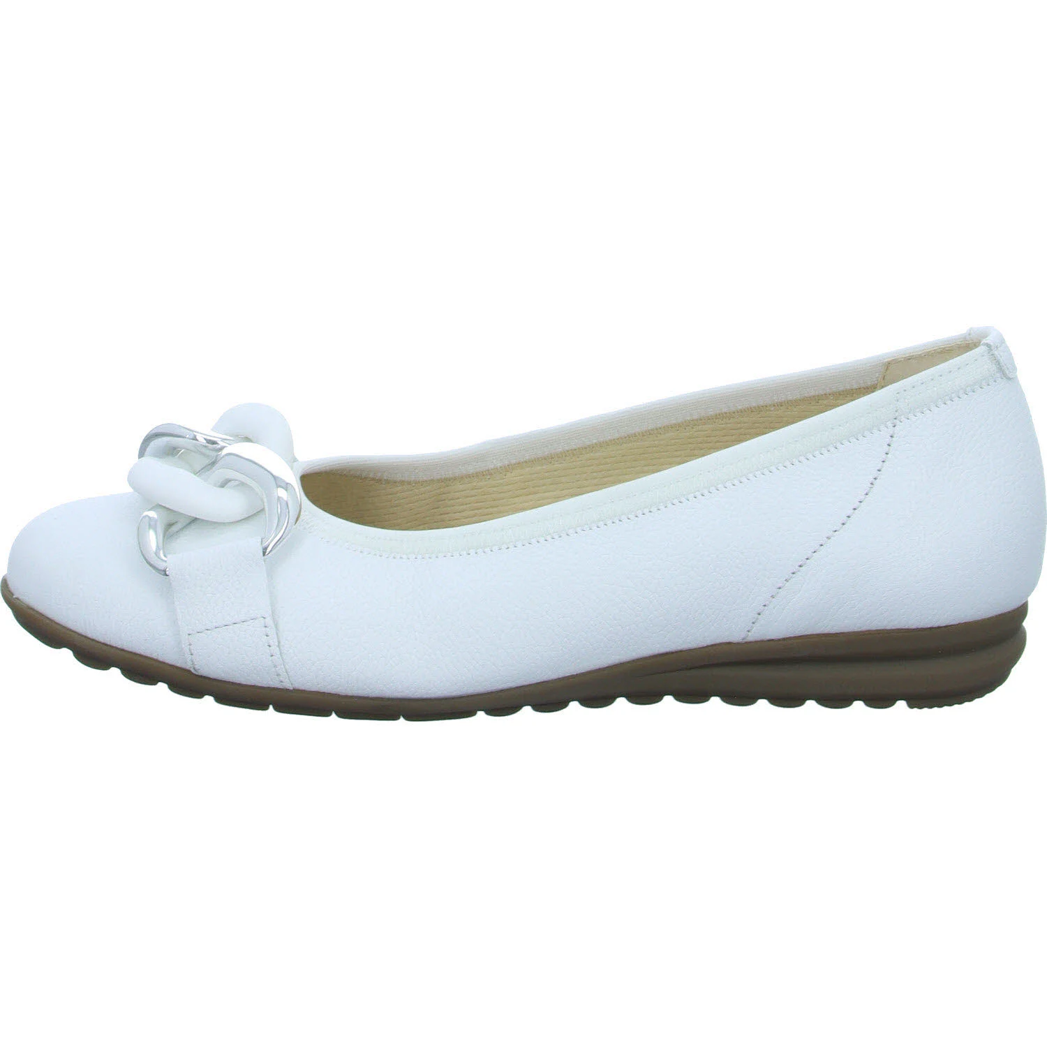 Element 6 von 8 (Bild) – Gabor Damen Ballerina 62.625.50 42.625 weiss (uni+silber) G (normal)