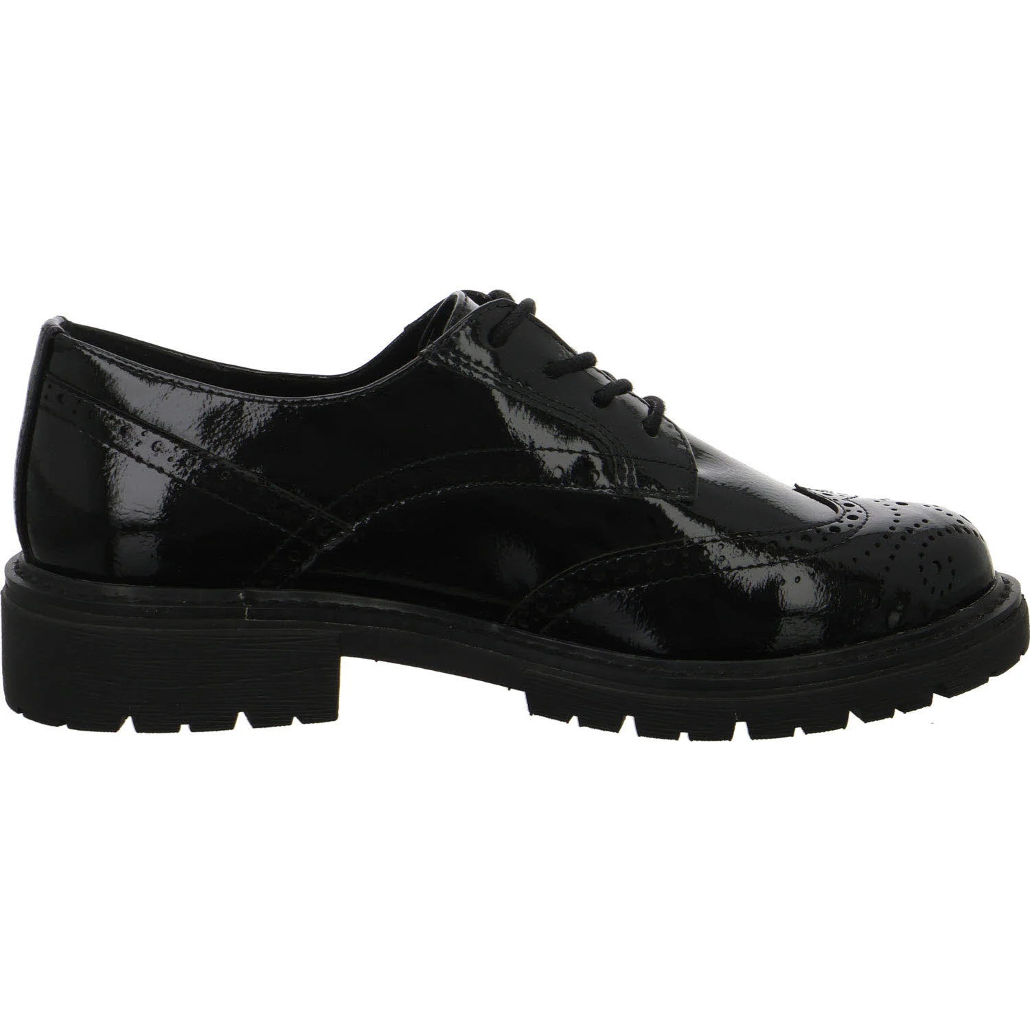 Jana Damen Schnürschuhe 8-23778-47-018 8-23778-47 black patent H (weit)