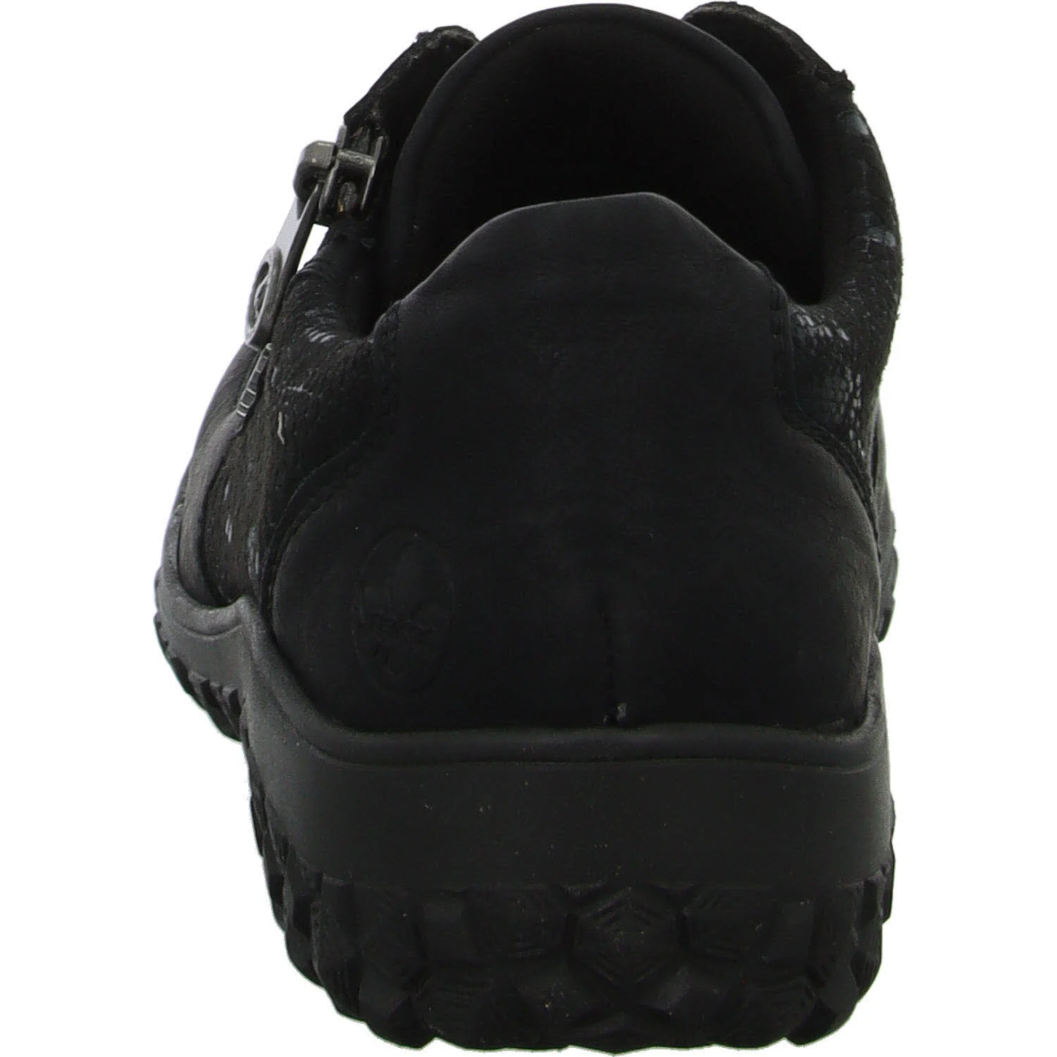 Rieker Damen Schnürschuhe 59501-00 59501 schwarz/schwarz-reptil H (extra weit)