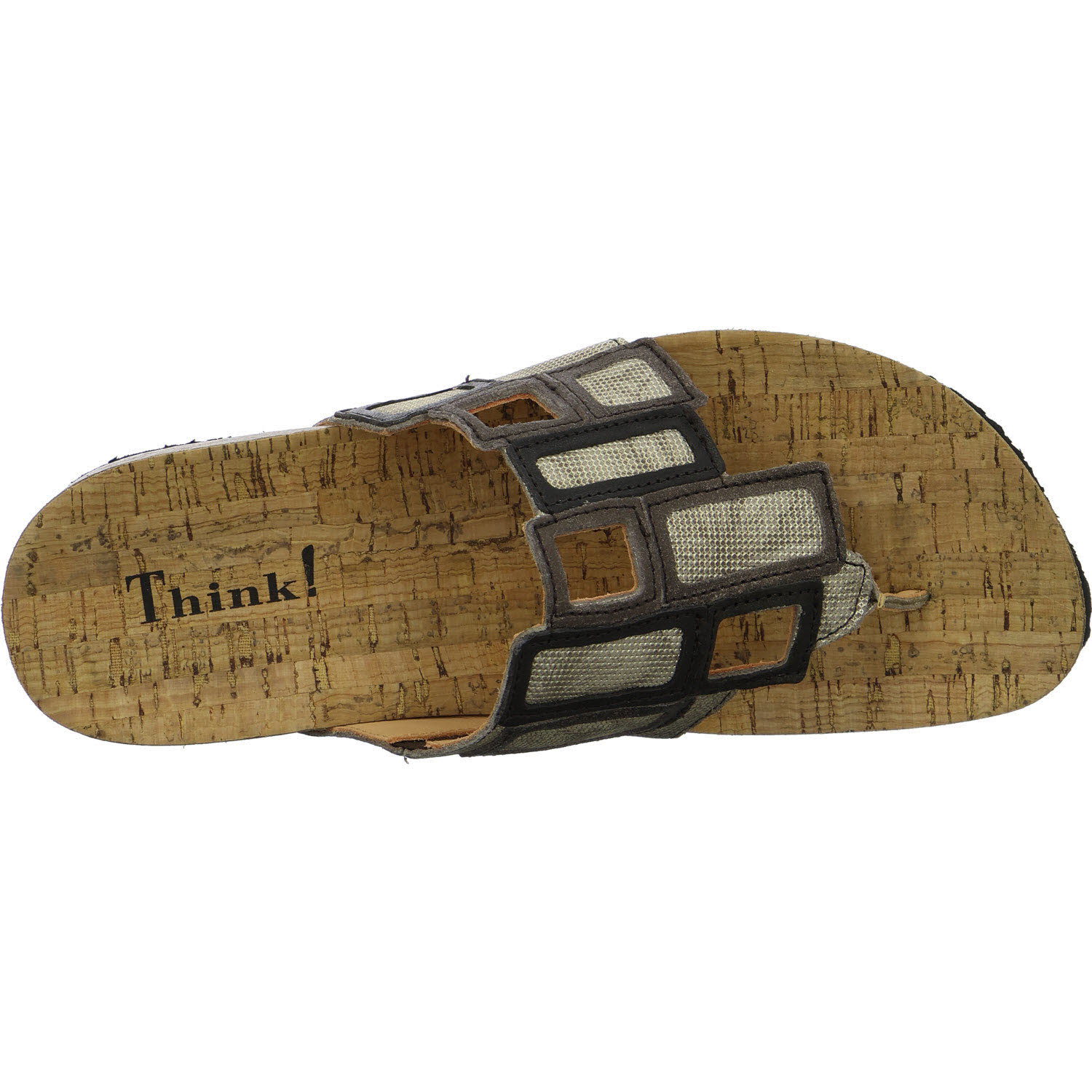 Think Damen Pantoletten 3-001136-3010 Julia taupe/kombi F 1/2 (normal)