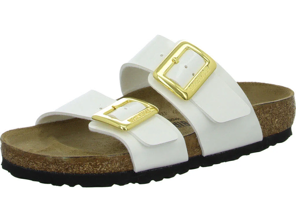 BIRKENSTOCK Pantoletten 1029452 Sydney Cushion Buckle patent white normal