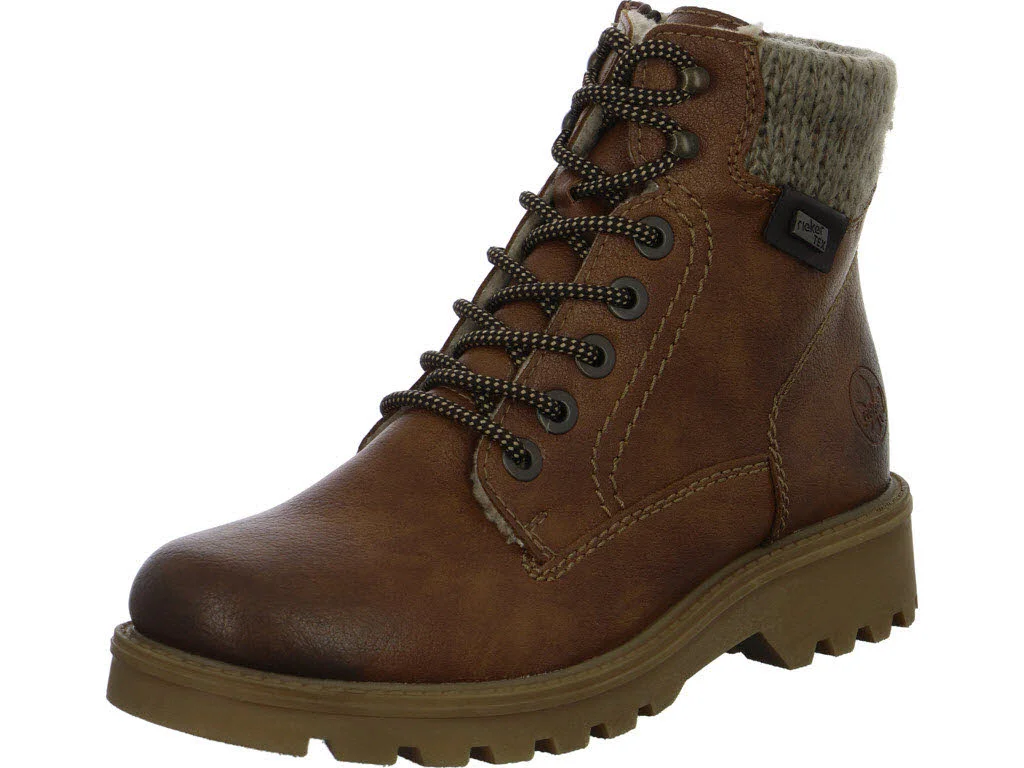 Rieker Damen Schnürstiefel warm 73220-24 73220 zimt/havanna/stein F 1/2 (normal)