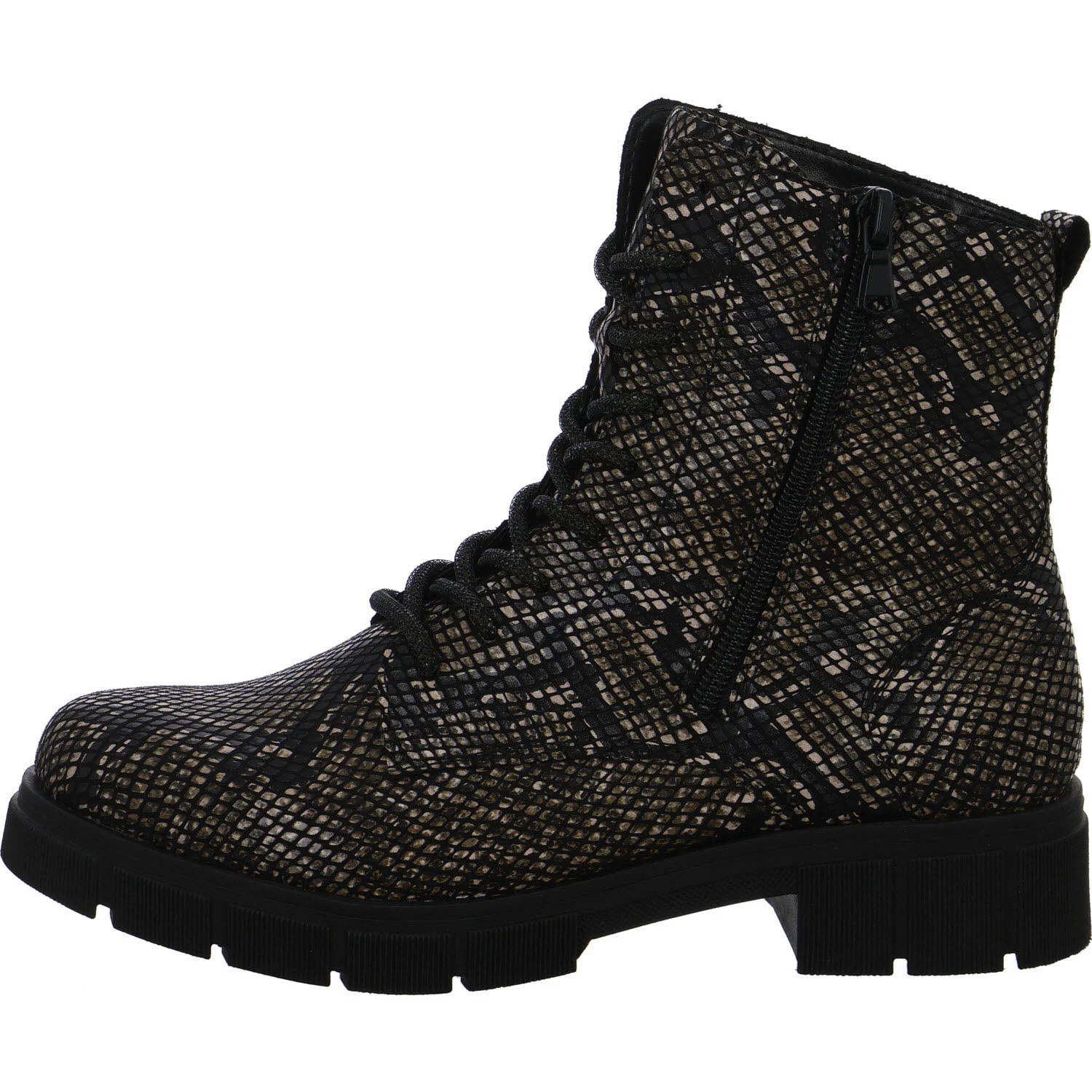 Remonte Damen Schnürstiefel D2S72-03 D2S72 schwarz-braun G (weit)