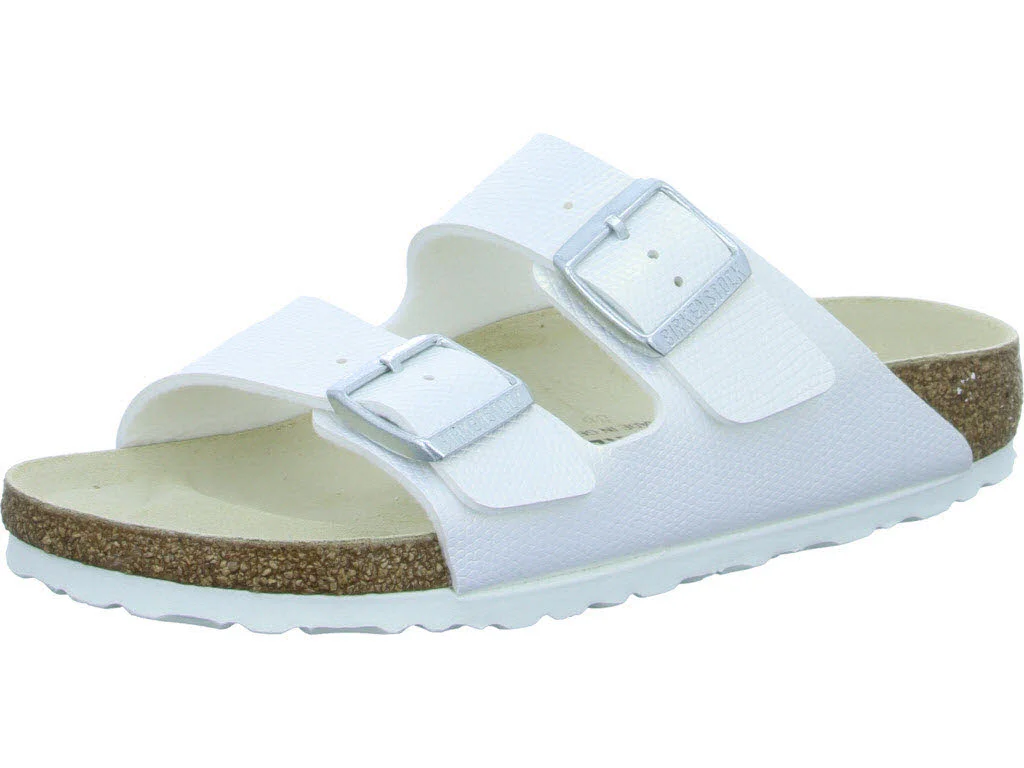 Element 1 von 8 (Bild) – BIRKENSTOCK Pantoletten 1026500 Arizona Birko-Flor shiny lizard white schmal