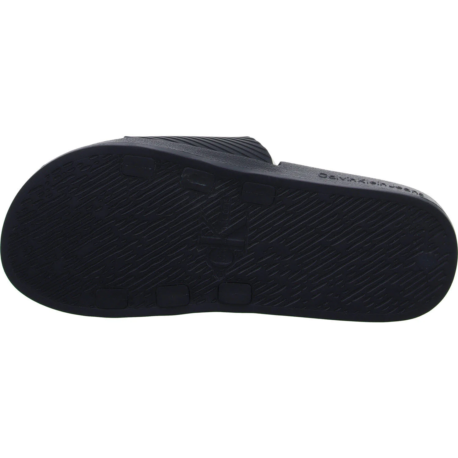 Calvin Klein Pantoletten YM0YM01234DW4 SLIDE RUBBER NEOPRENE TEXT navy/oyster mushroom normal